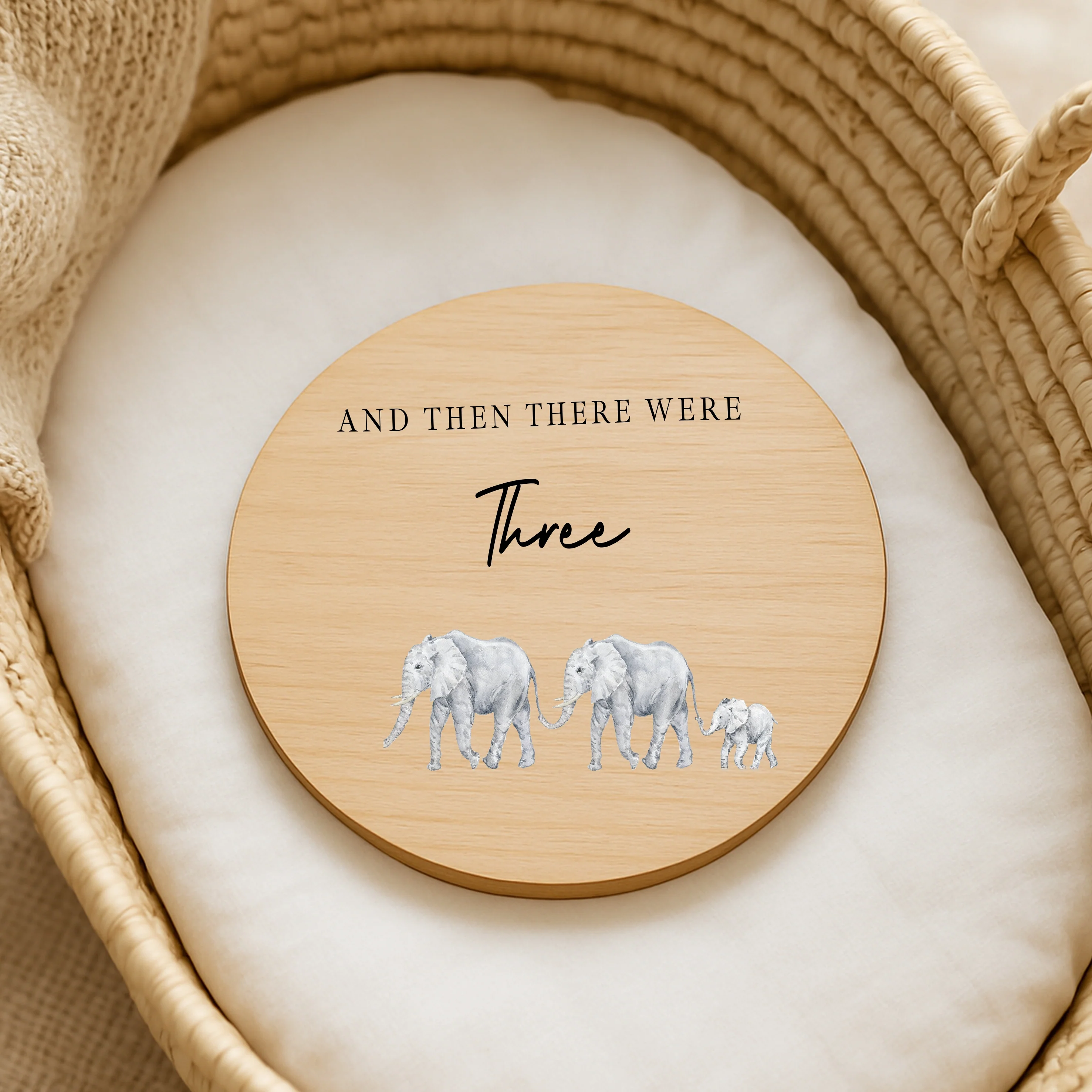 And Then There Were Three Baby Wooden Announcement Plaque - Image 5