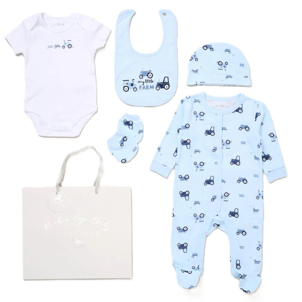 Blue Tractor Baby Boy Gift Hamper - Image 2