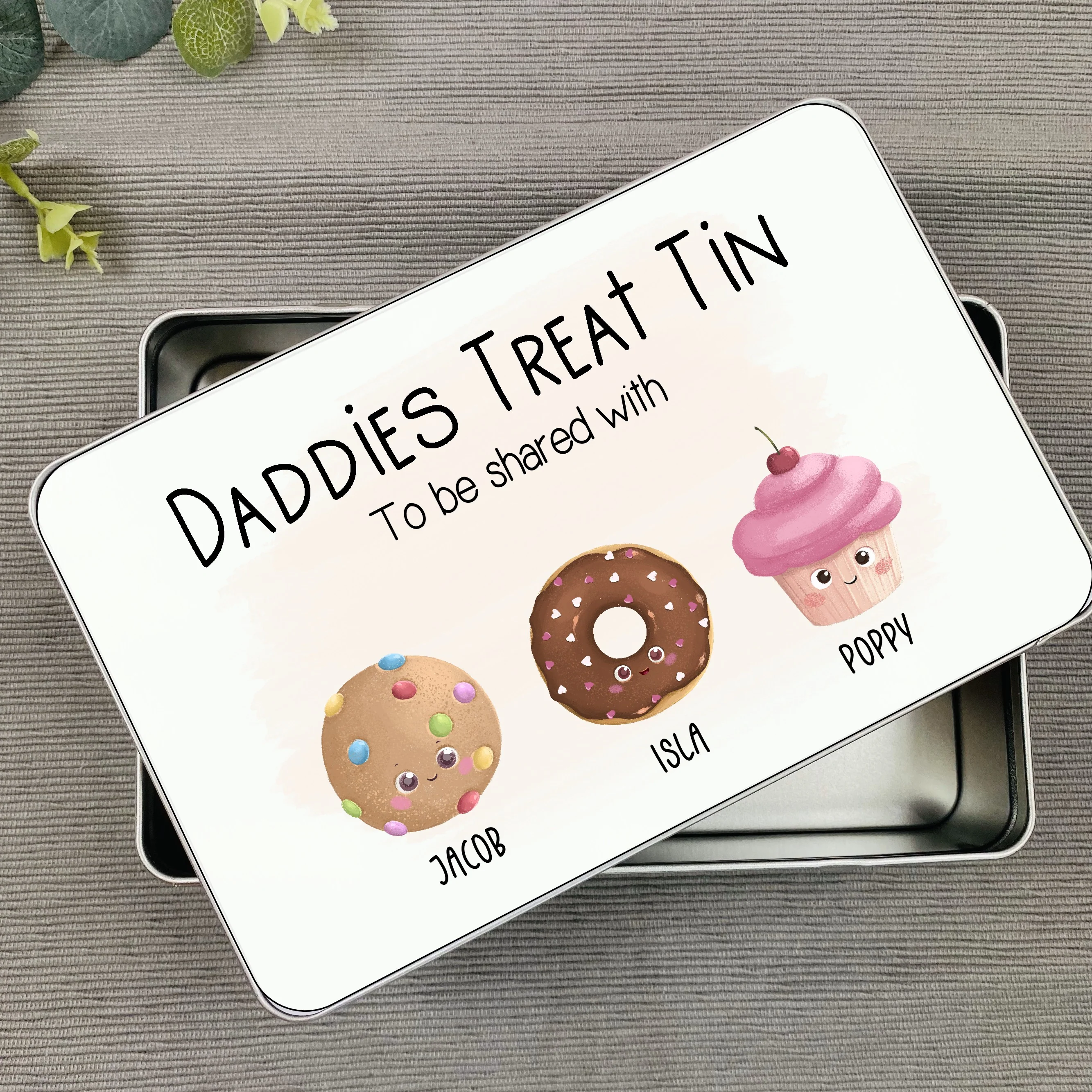 Personalised Daddy's Treat Tin To be Shared With - Image 2