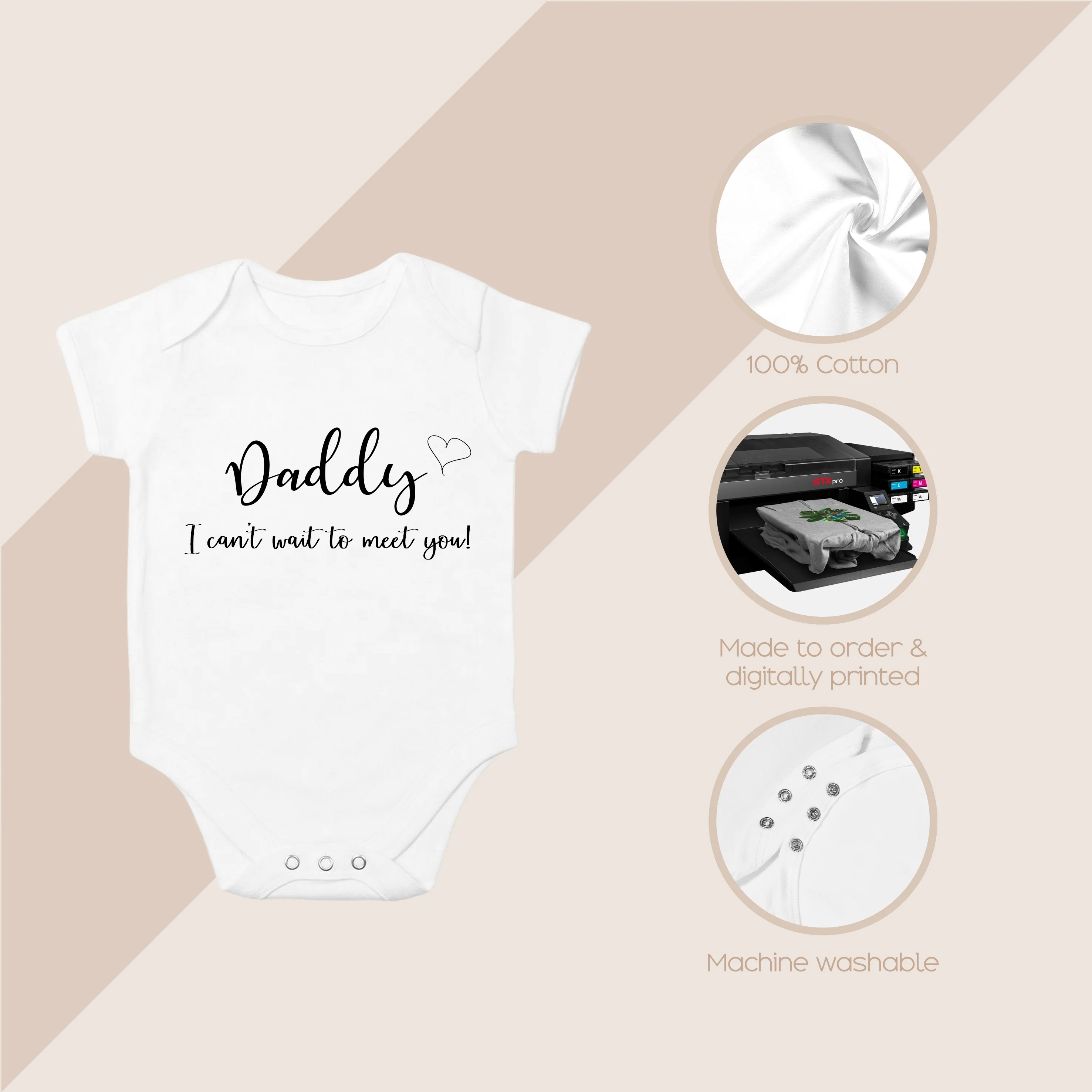 Daddy I Can't Wait To Meet You! Baby Announcement Vest - Image 4