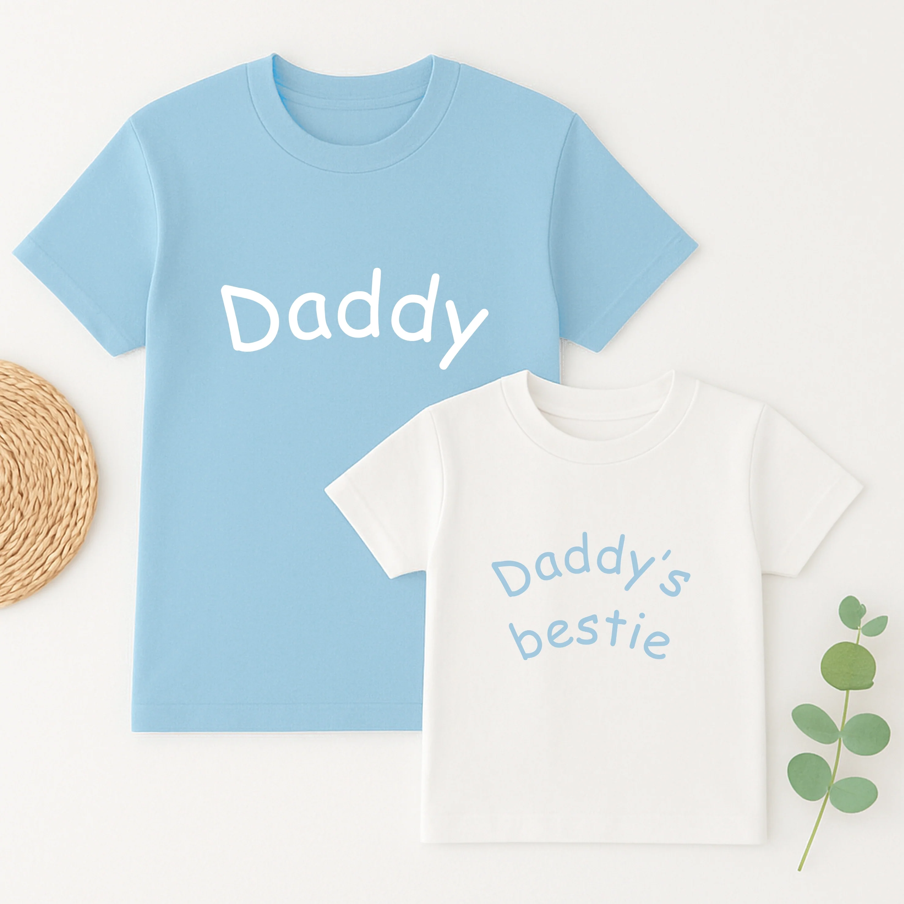 Daddy's Bestie Blue Matching Outfits