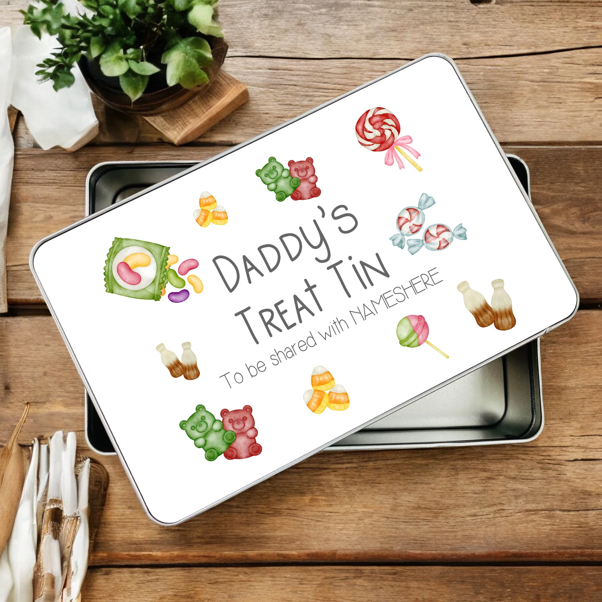 Personalised Daddy's Treat Tin - Image 2