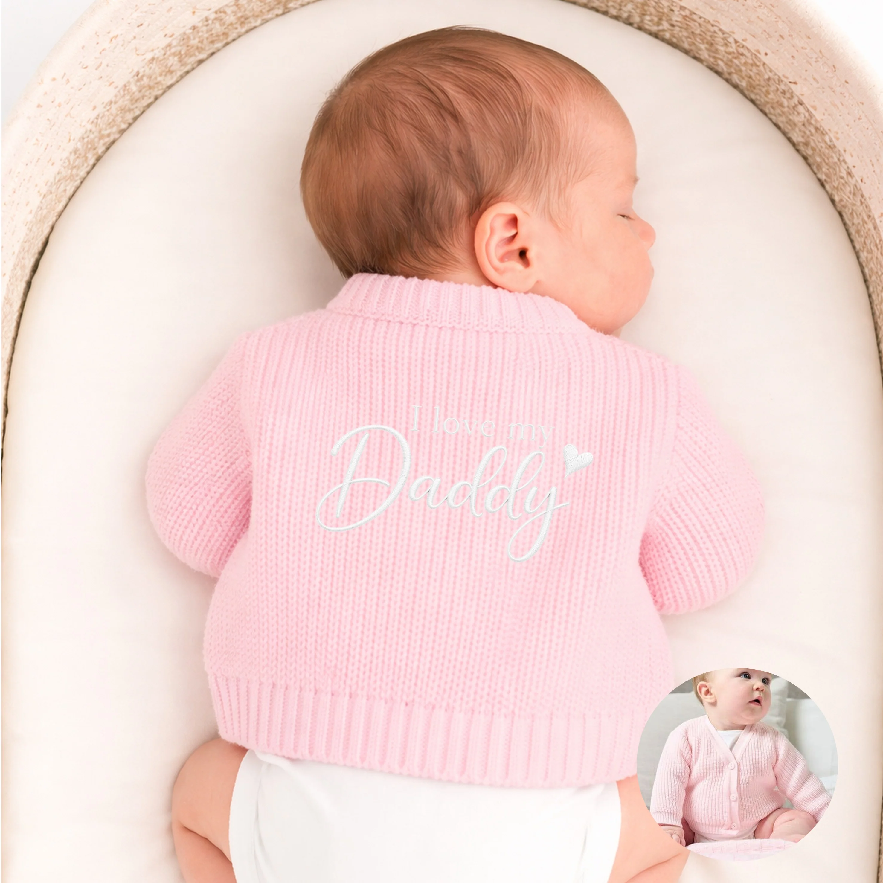 Embroidered I Love My Daddy Cardigan - Image 3