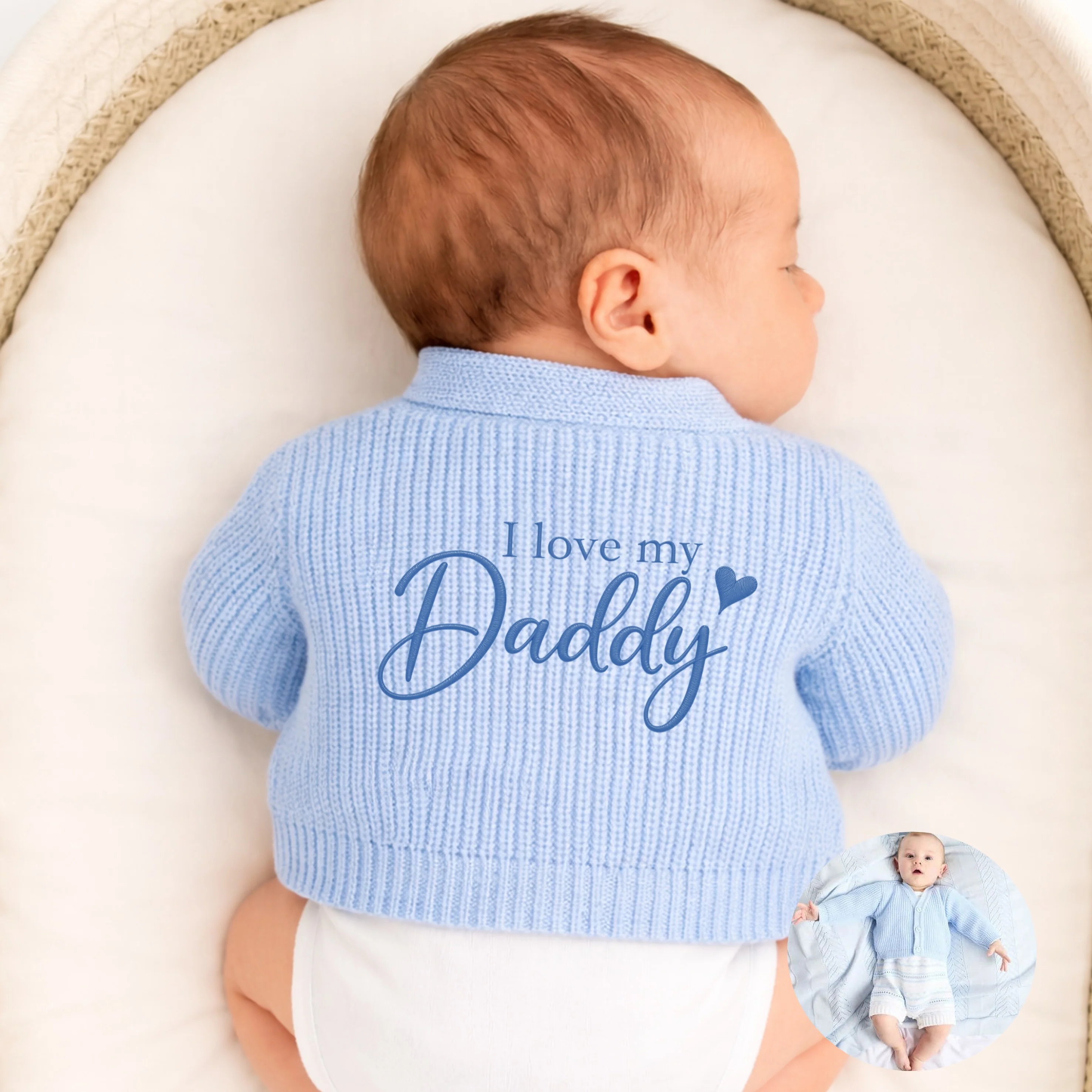 Embroidered I Love My Daddy Cardigan - Image 4