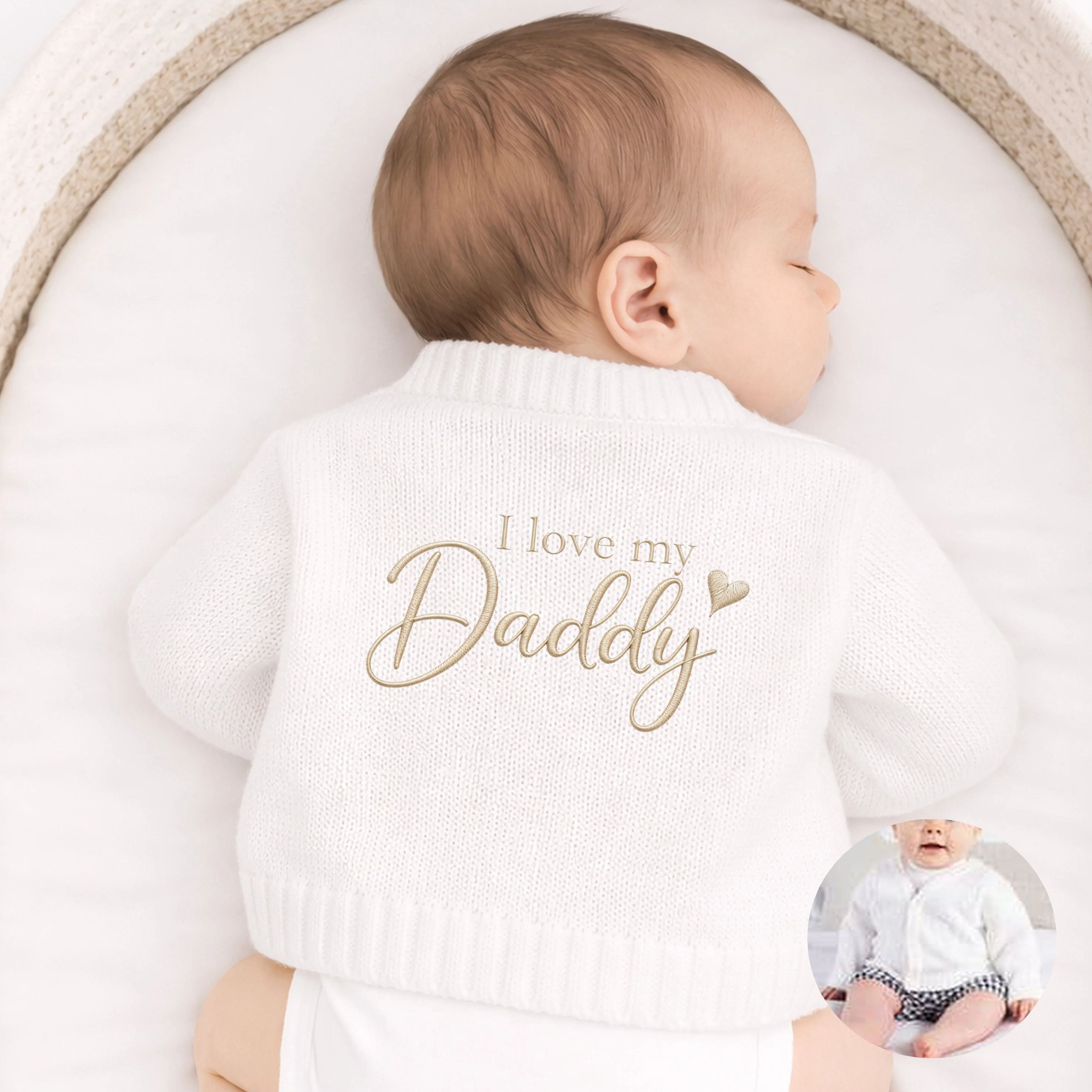 Embroidered I Love My Daddy Cardigan - Image 5