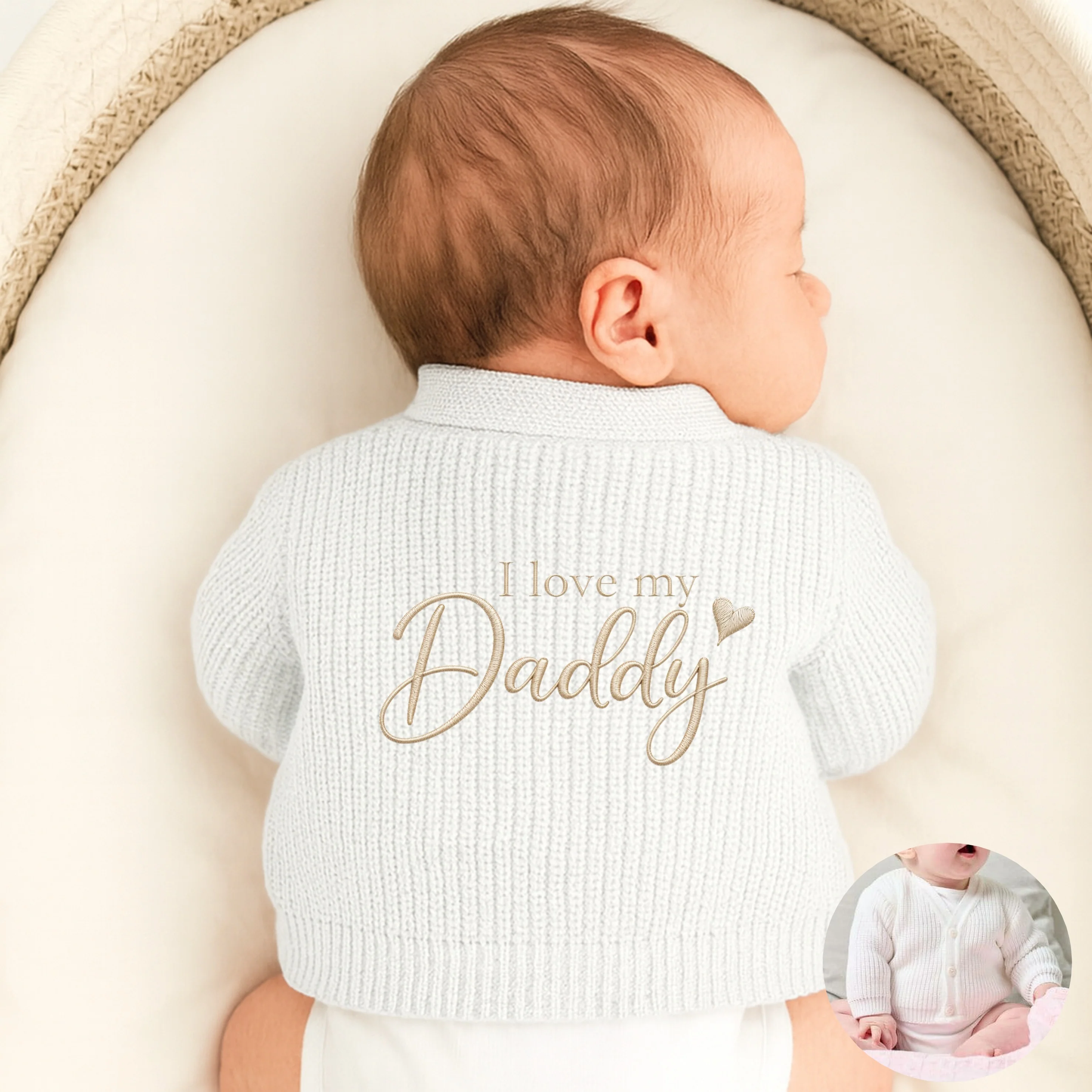 Embroidered I Love My Daddy Cardigan - Image 6