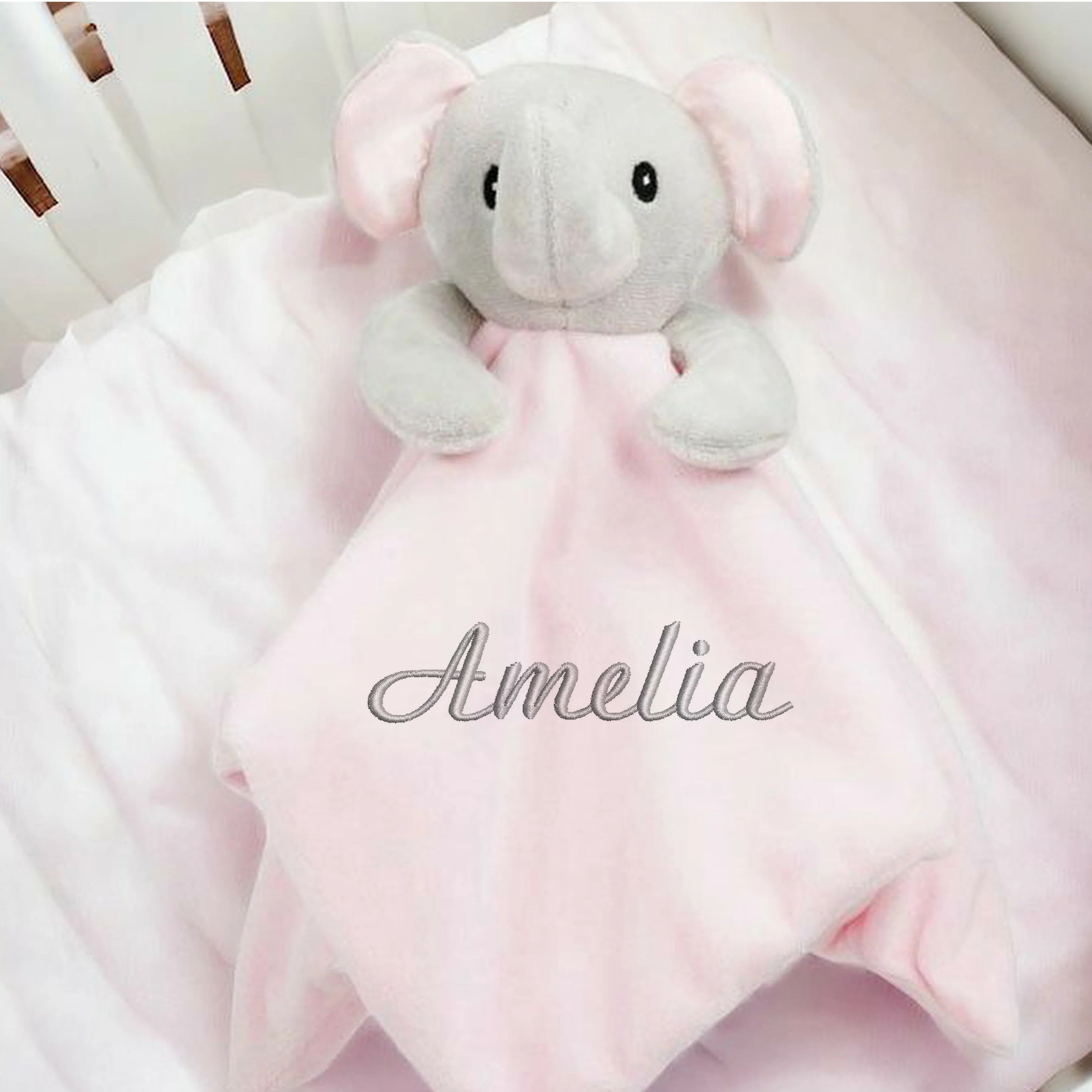 Embroidered Pink Personalised Blanket or Comforter - Image 5