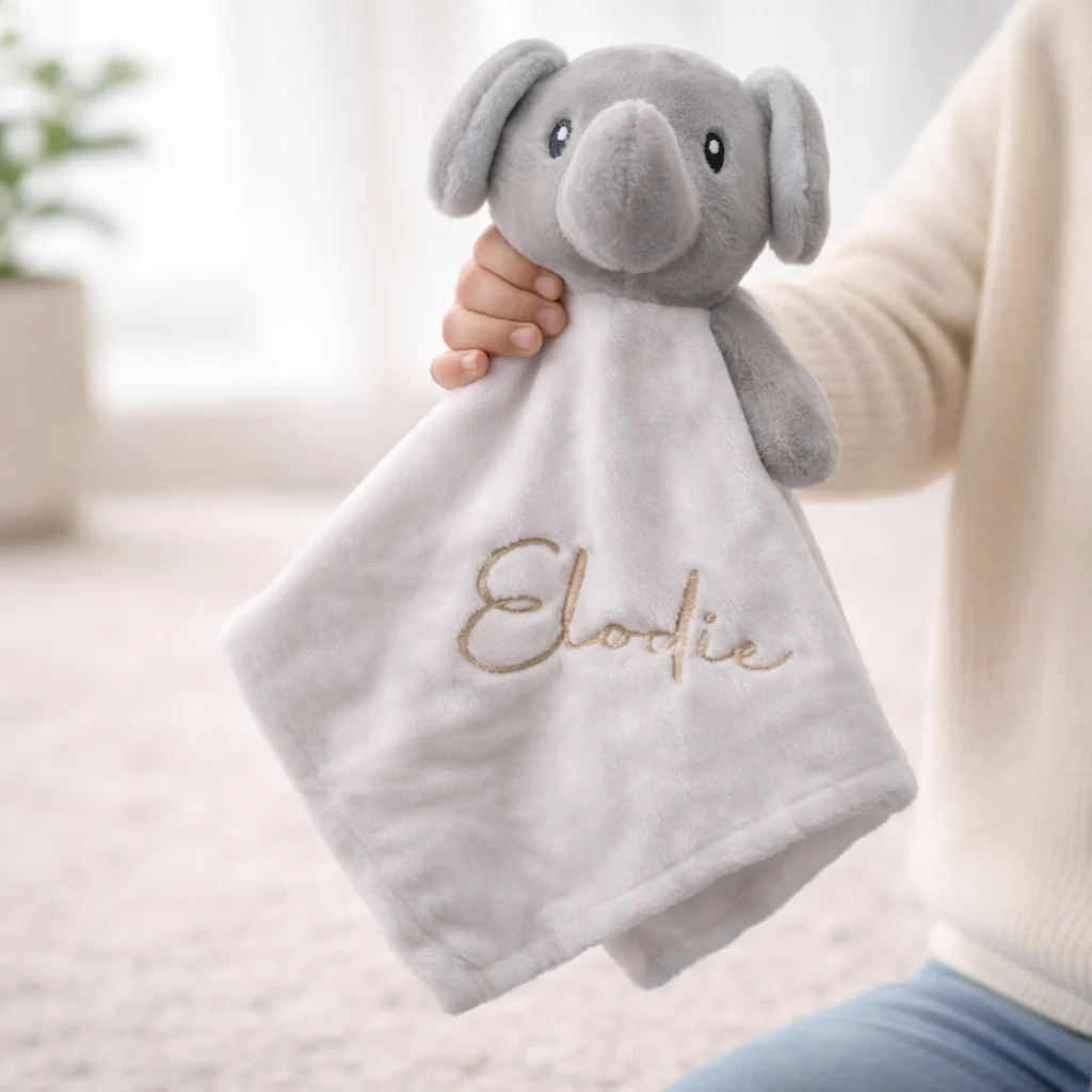 Embroidered White Personalised Blanket or Comforter - Image 3