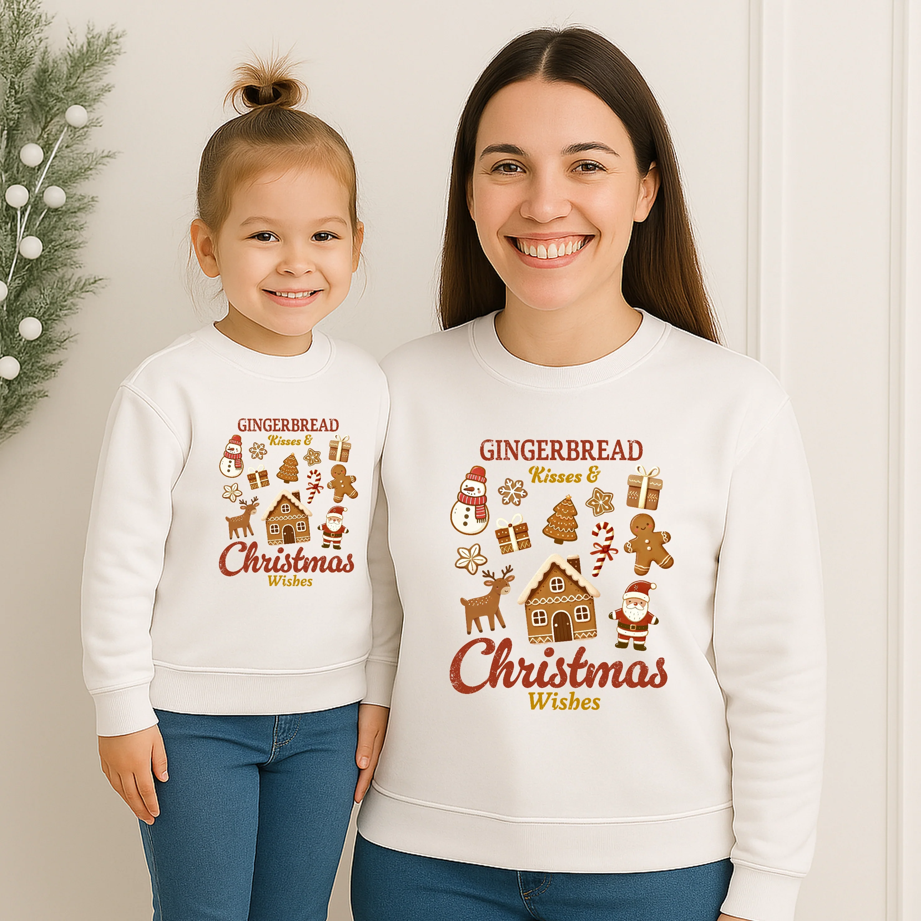 Gingerbread Kisses Christmas Family Matching Sweatshirt/Babygrow - Image 3
