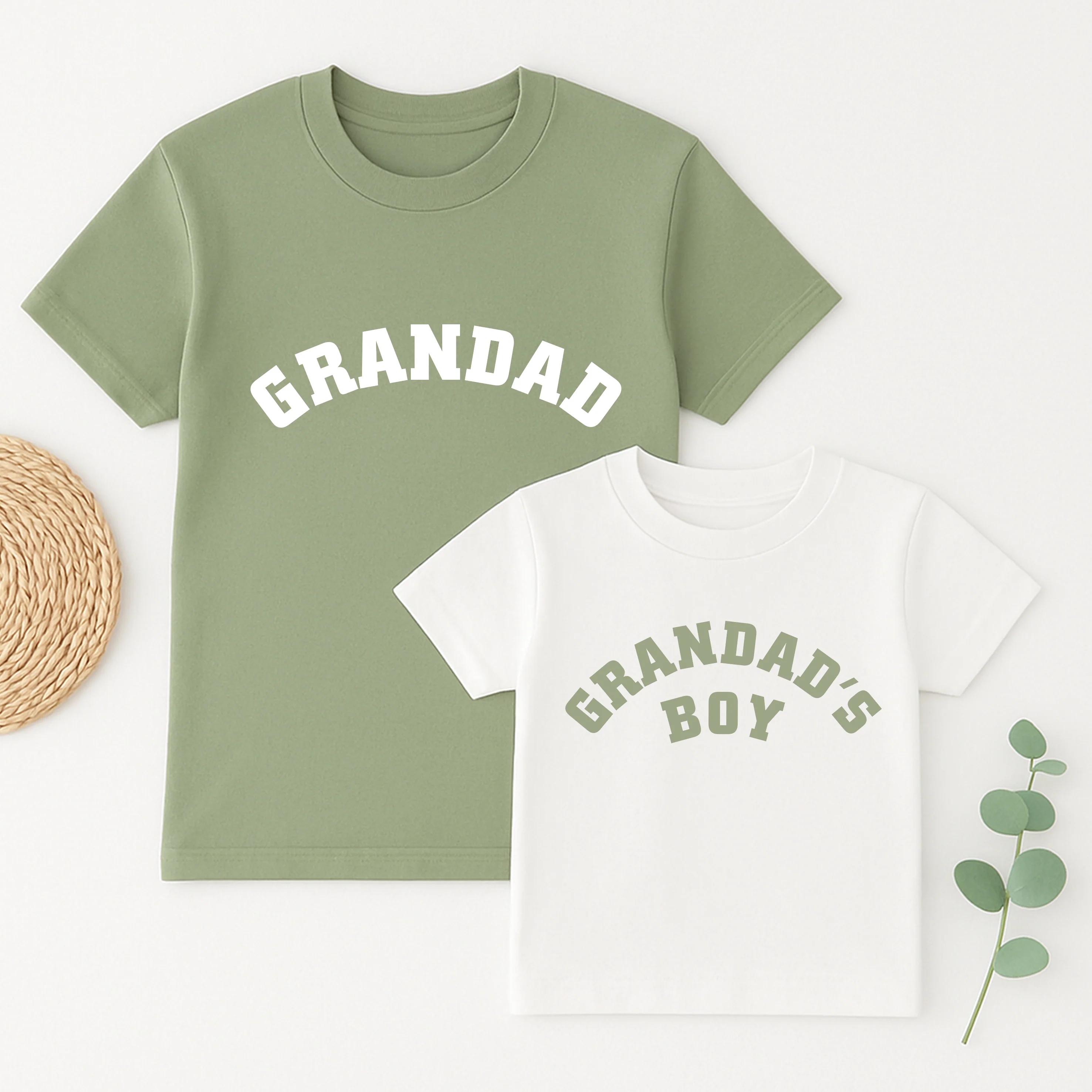 Grandad and Grandad's Boy Sage Green Matching Outfits