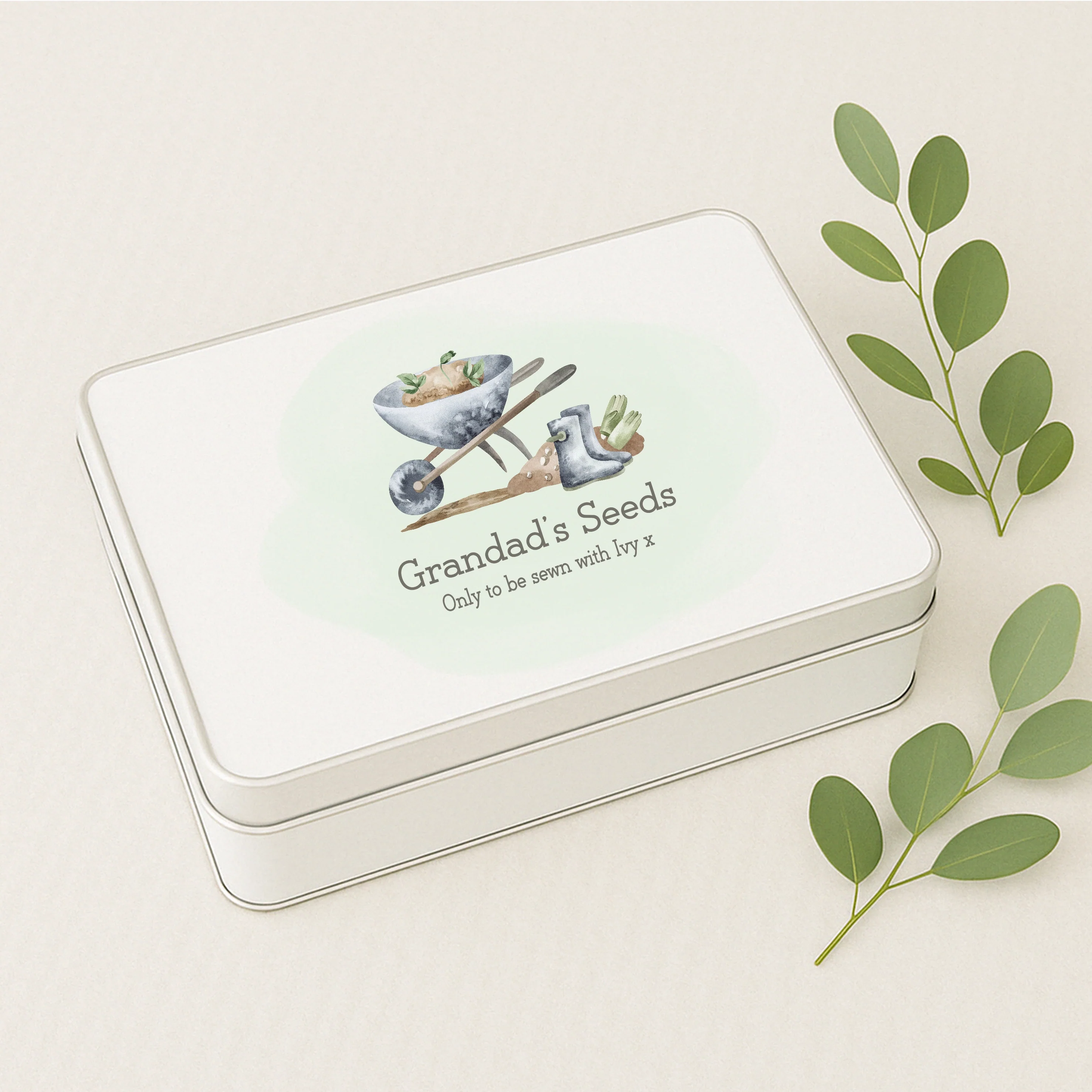 Personalised Grandad's Garden Seeds Tin