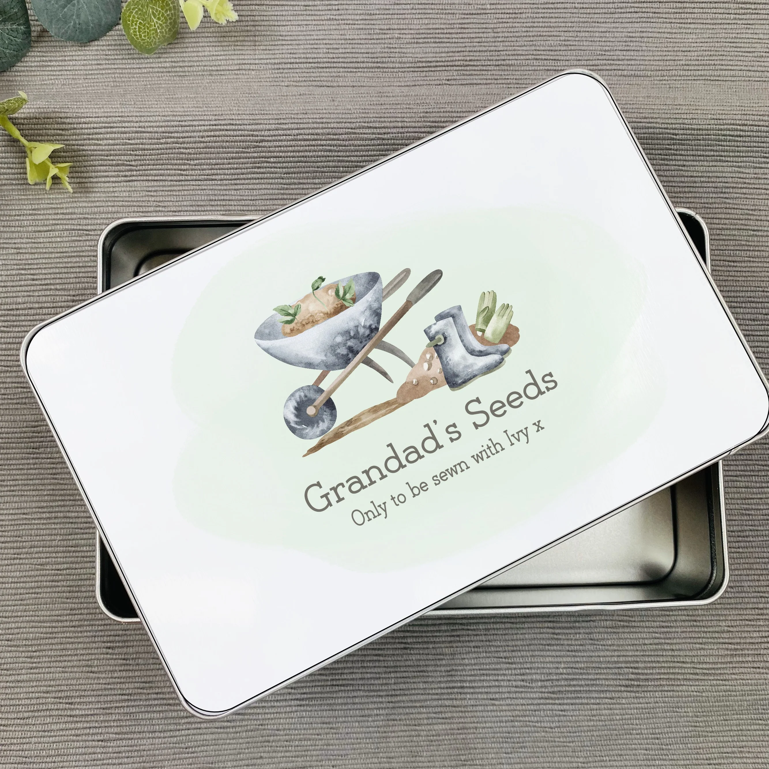 Personalised Grandad's Garden Seeds Tin - Image 2