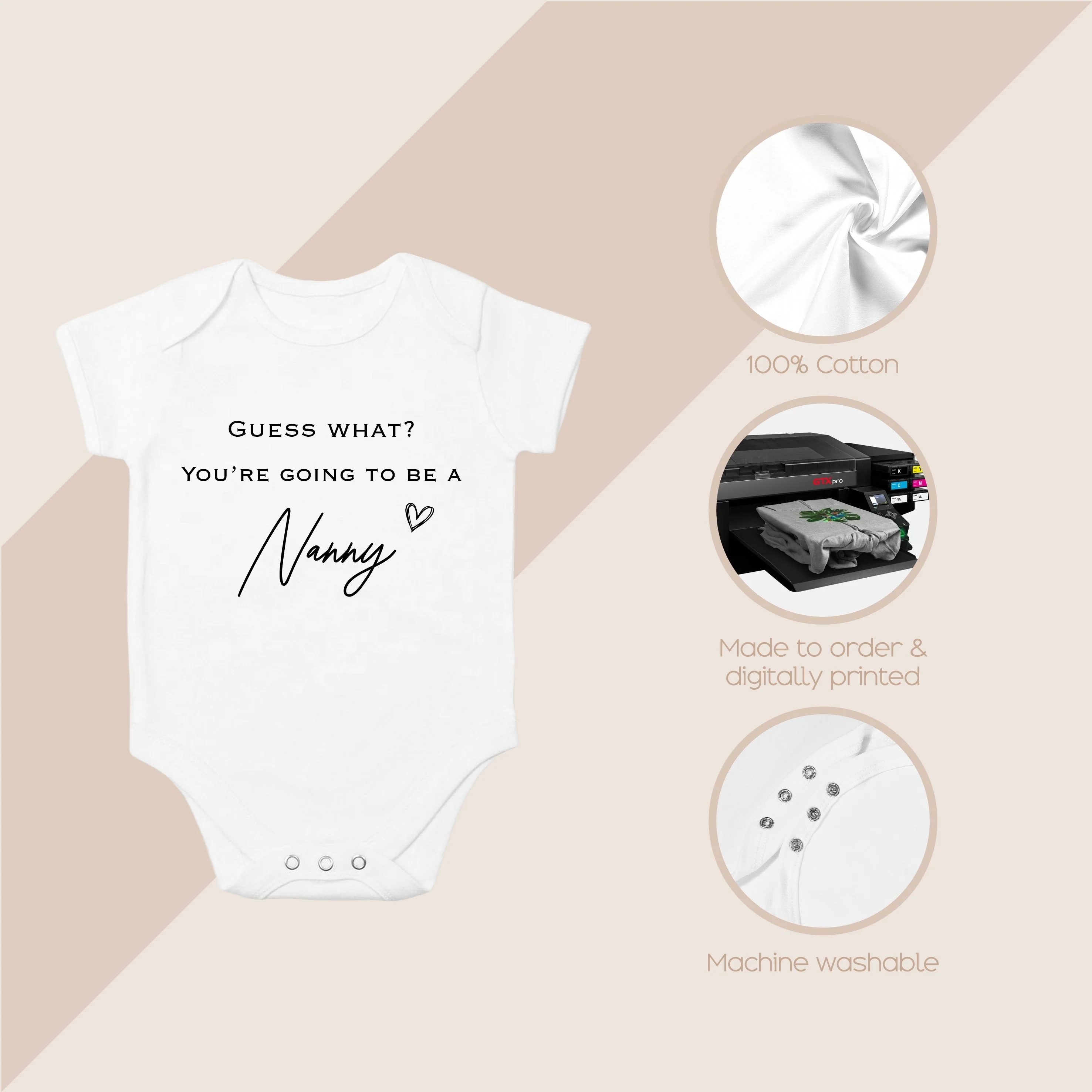 Guess What? You're Going To Be A Nanny Baby Announcement Vest - Image 4