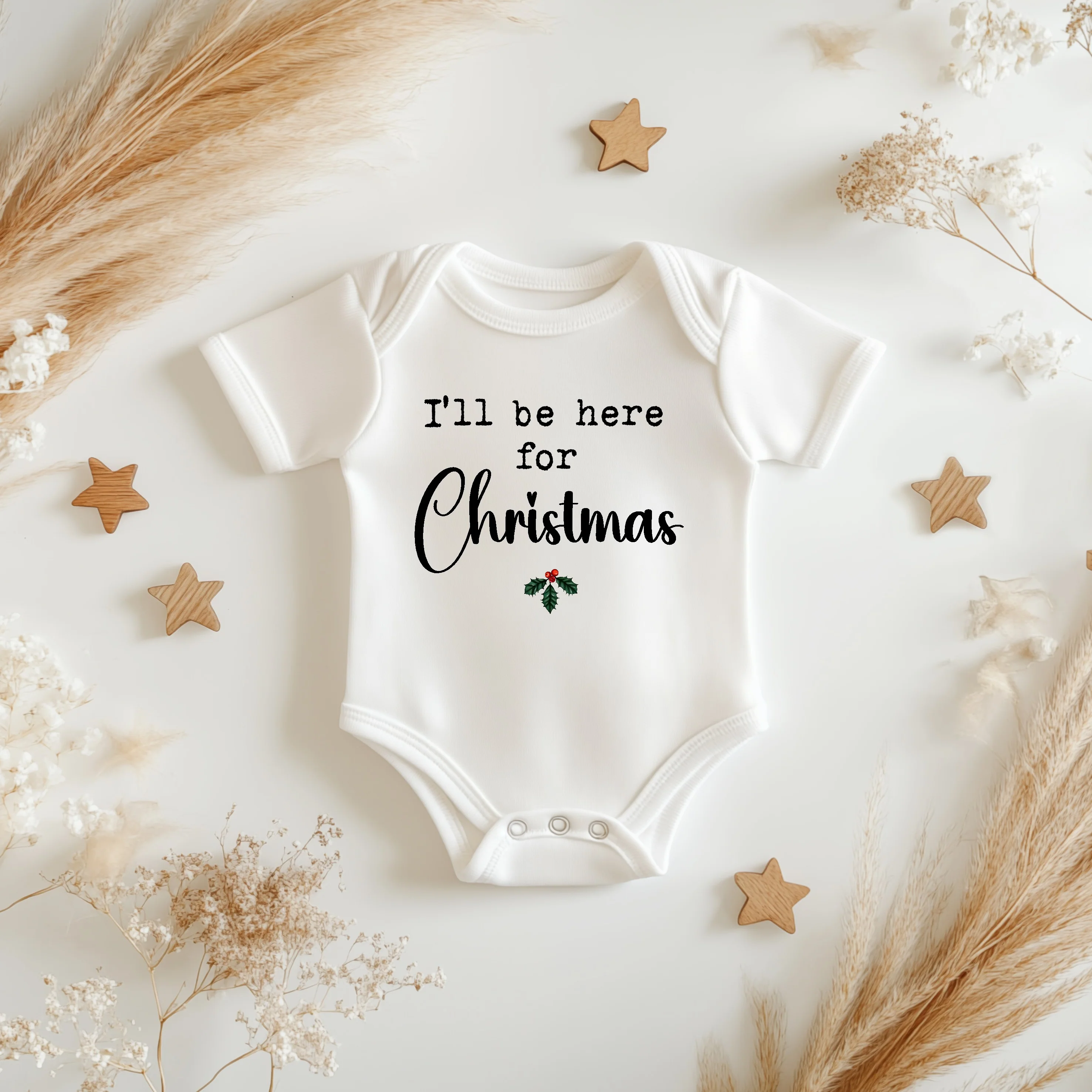 I'll Be Here For Christmas Baby Announcement Vest - Image 2
