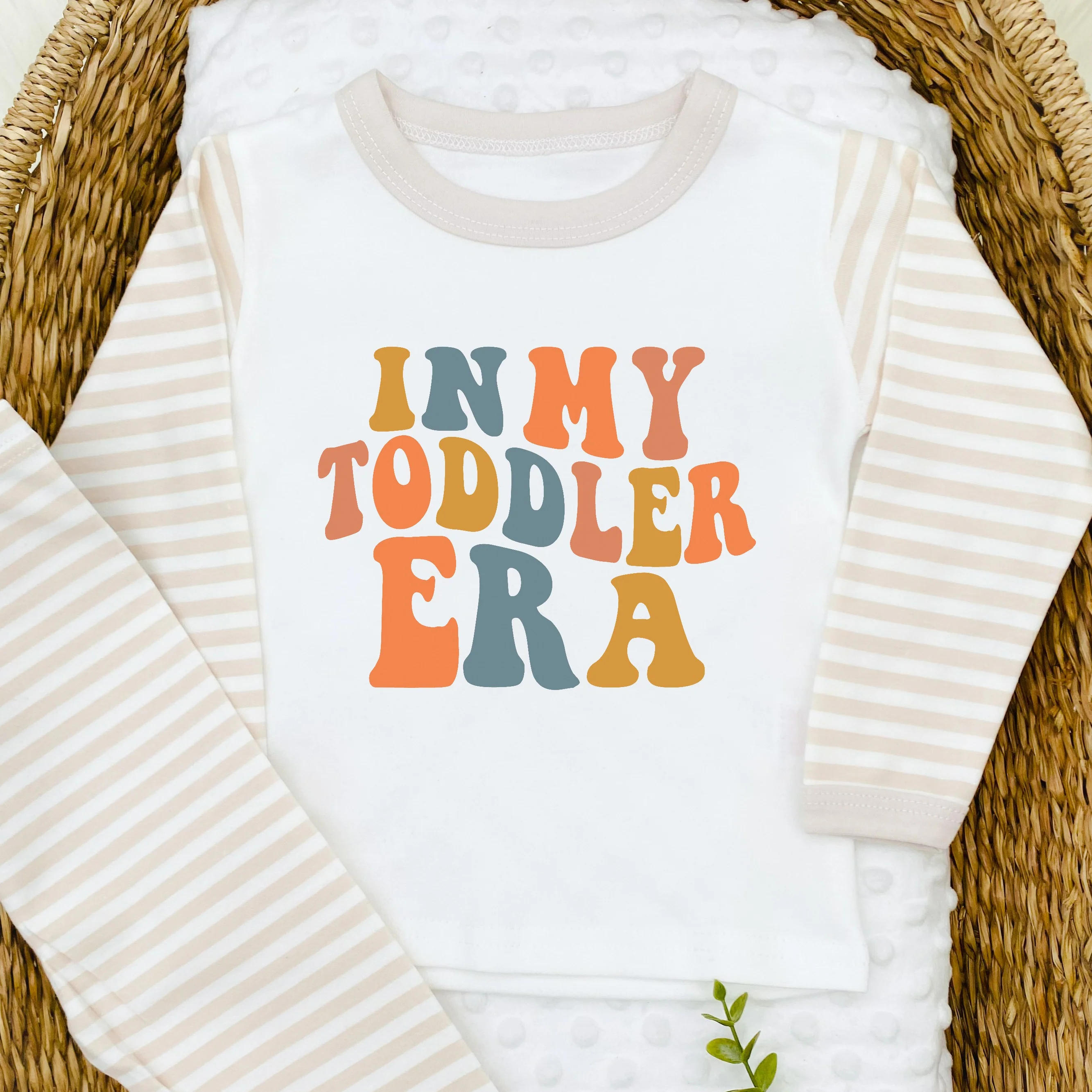 In My Toddler Era Beige Stripe Pyjamas - Image 2