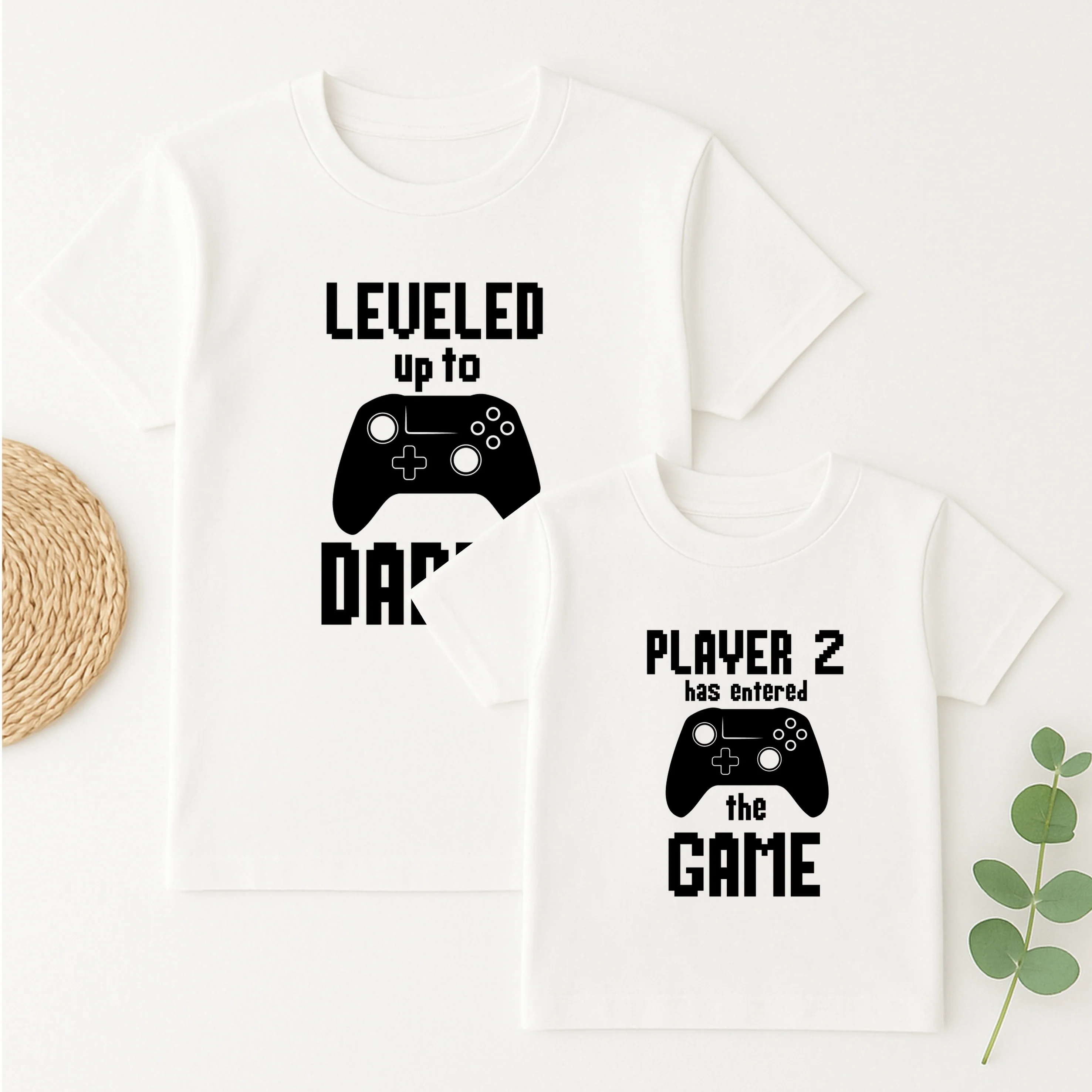 Leveled up to Daddy Gaming Matching Outfits