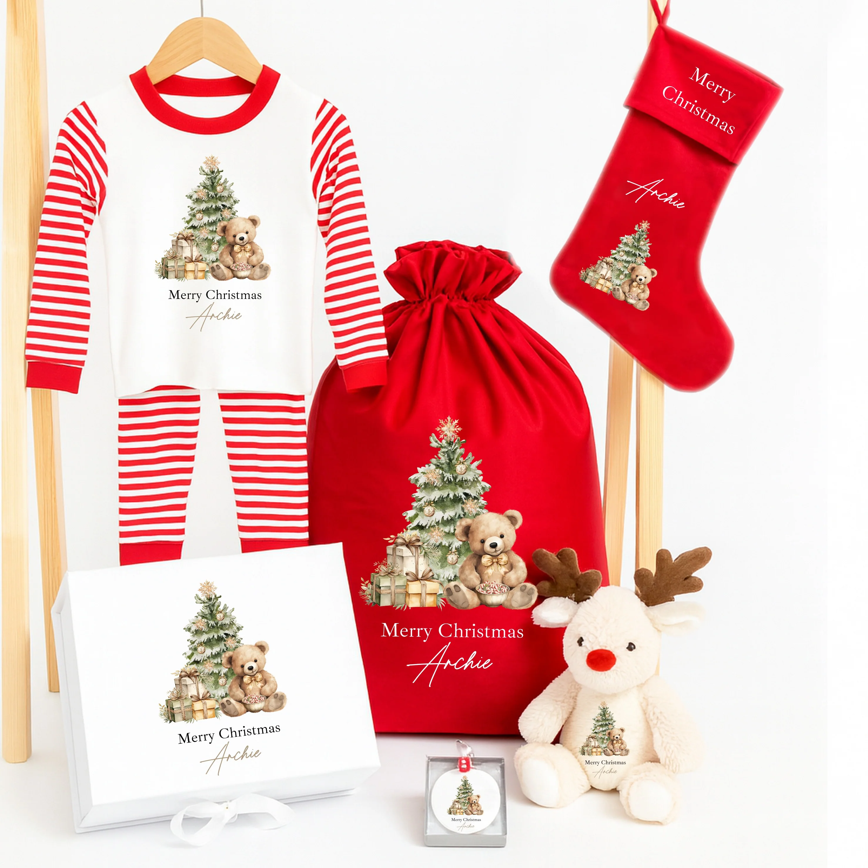 Merry Christmas 2025 Bundle (Pyjama Set, Toy, Ornament, Sack, Stocking & Box)