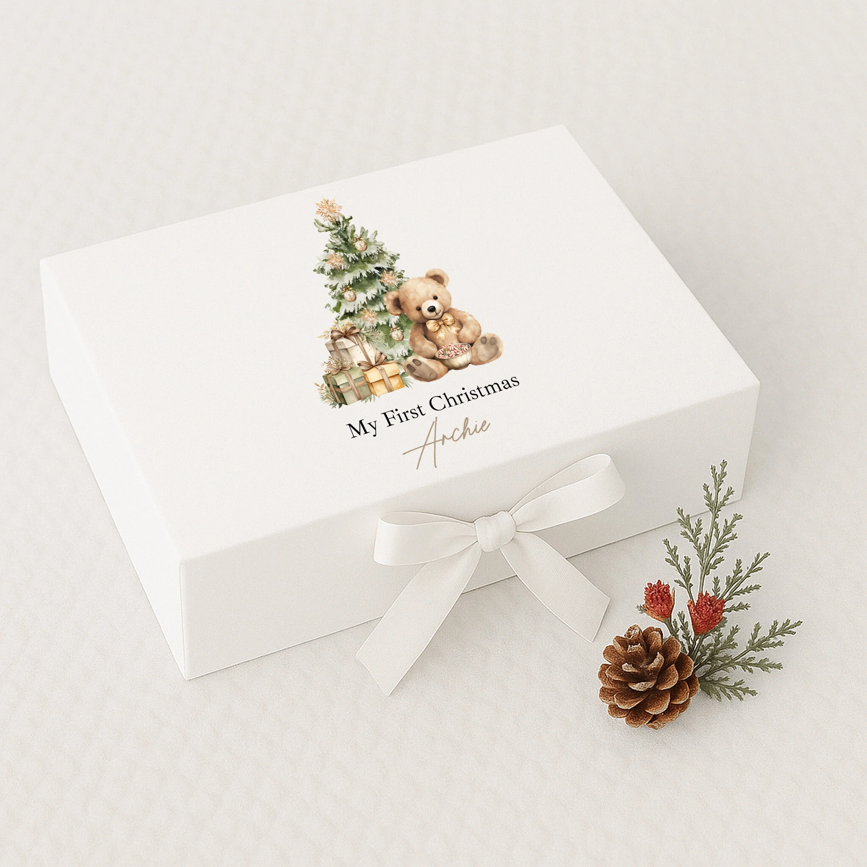 My First Christmas 2025 Bundle (Babygrow, Toy, Ornament Wht Box, Sack, Stocking ,Box & Card) - Image 3