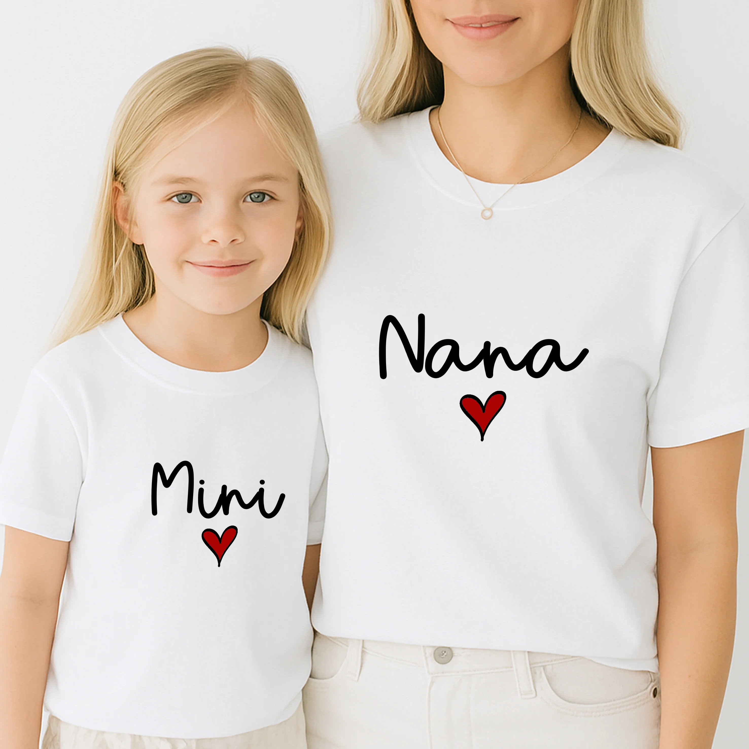 Nana & Mini Red Heart Matching Outfits