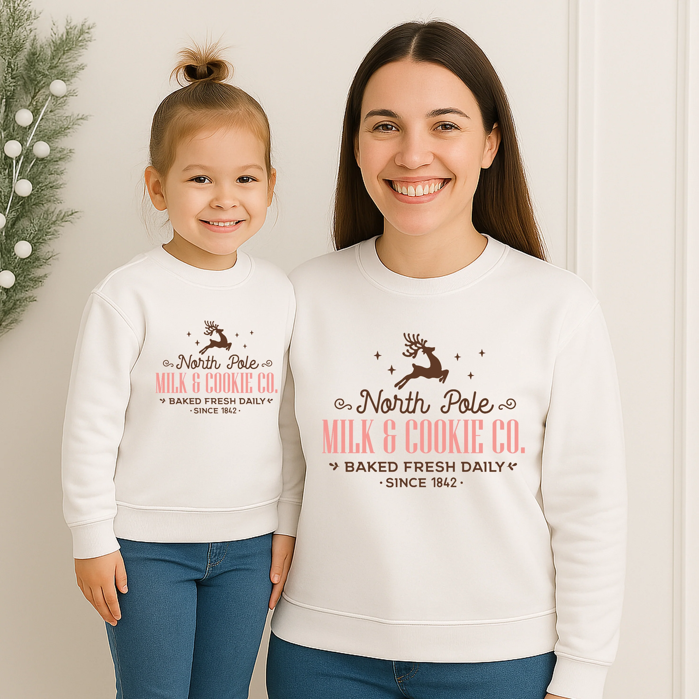 North Pole Milk & Cookies Co Christmas Family Matching Sweatshirt/Babygrow - Image 3