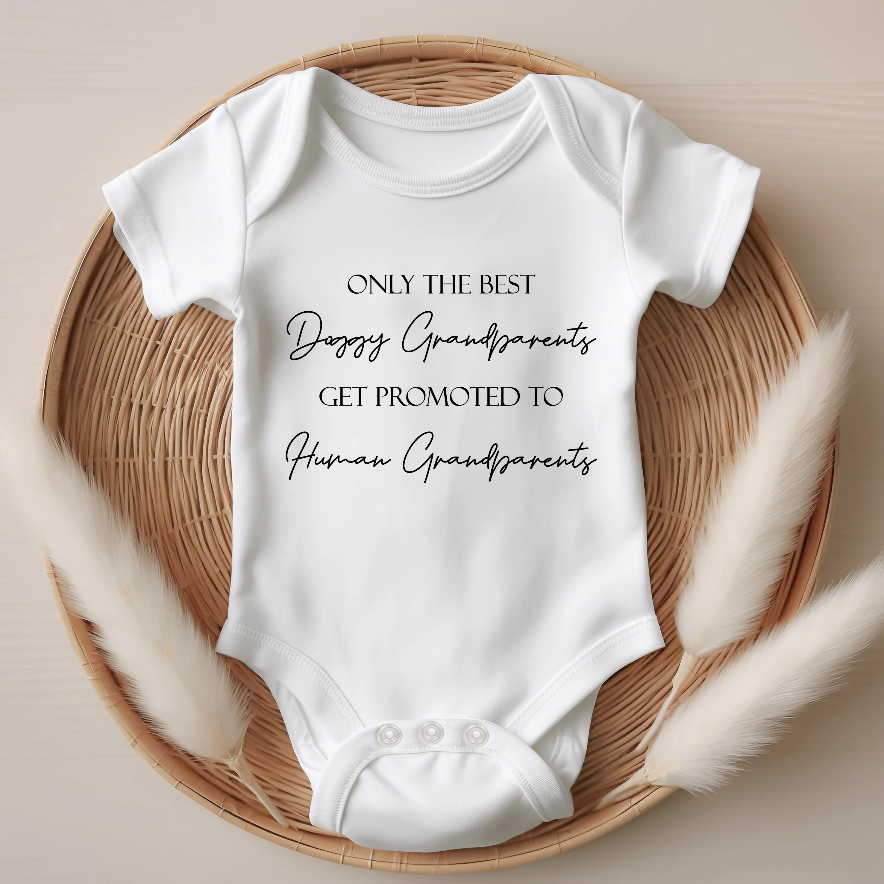 Only The Best Doggy Grandparents To Human Grandparents Baby Announcement Vest