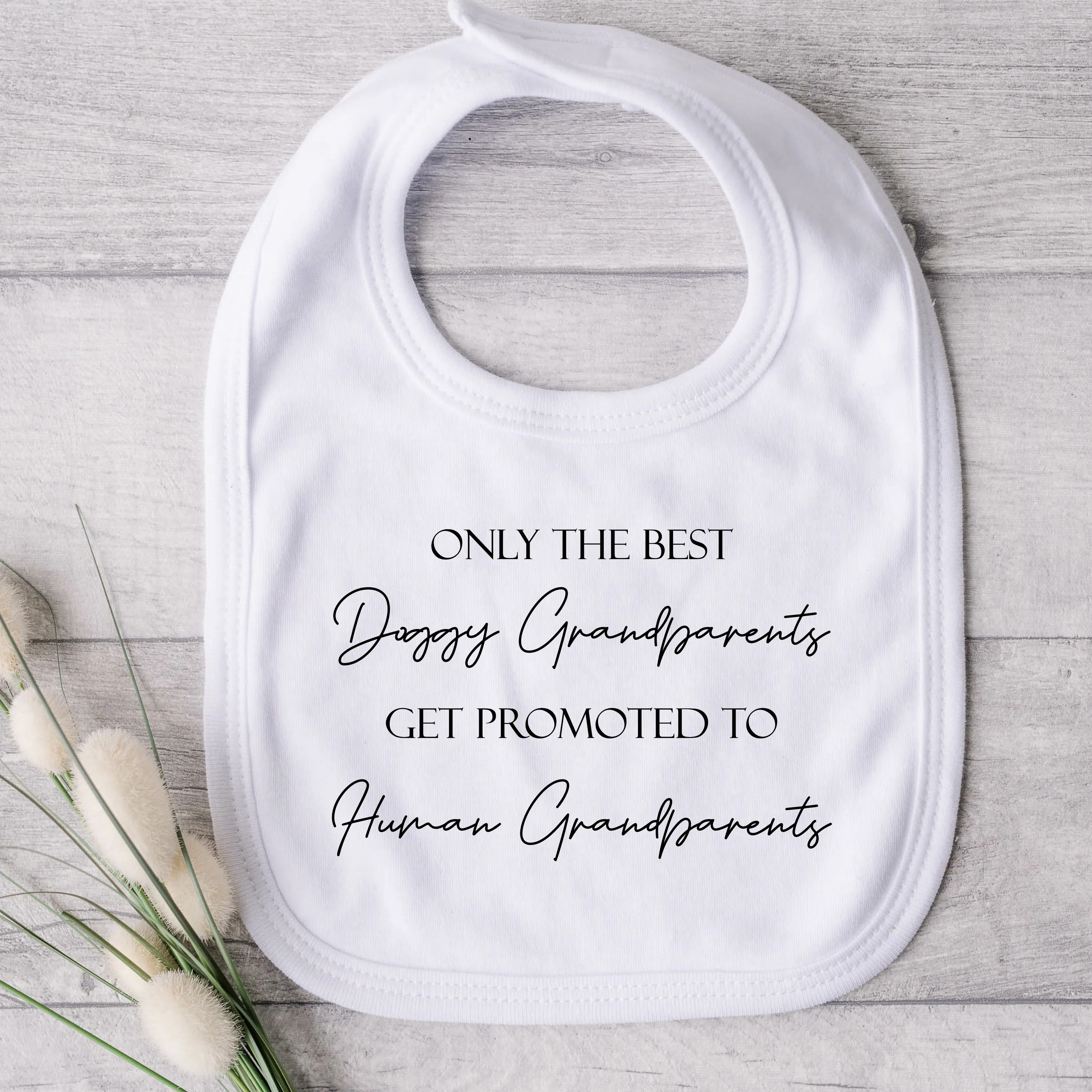 Only The Best Doggy Grandparents To Human Grandparents Baby Announcement Vest - Image 2