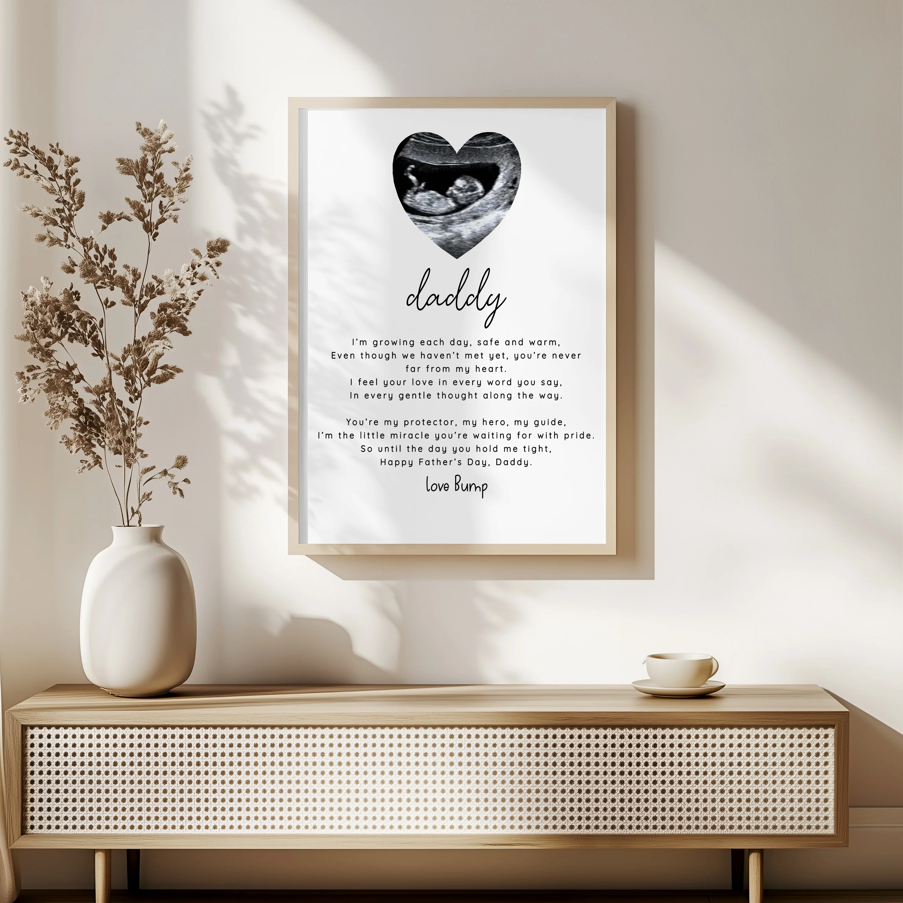 Personalised Baby Scan Happy Father's Day Poster - Image 3