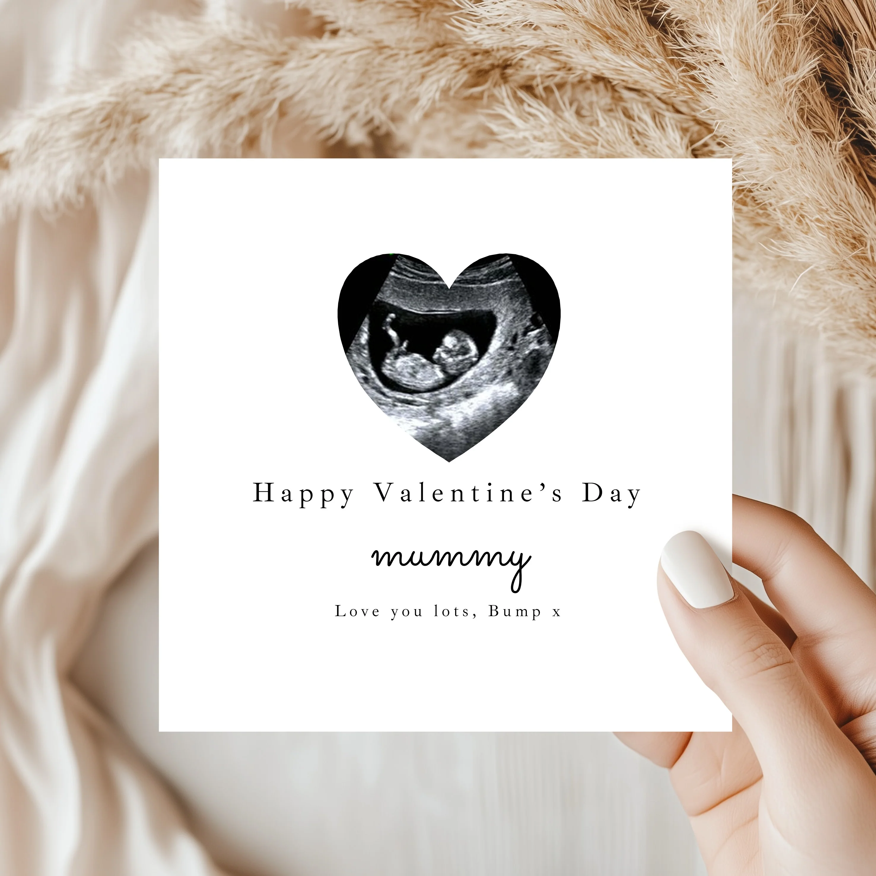 Personalised Baby Scan Happy Valentine's Day Mummy Card - Image 3