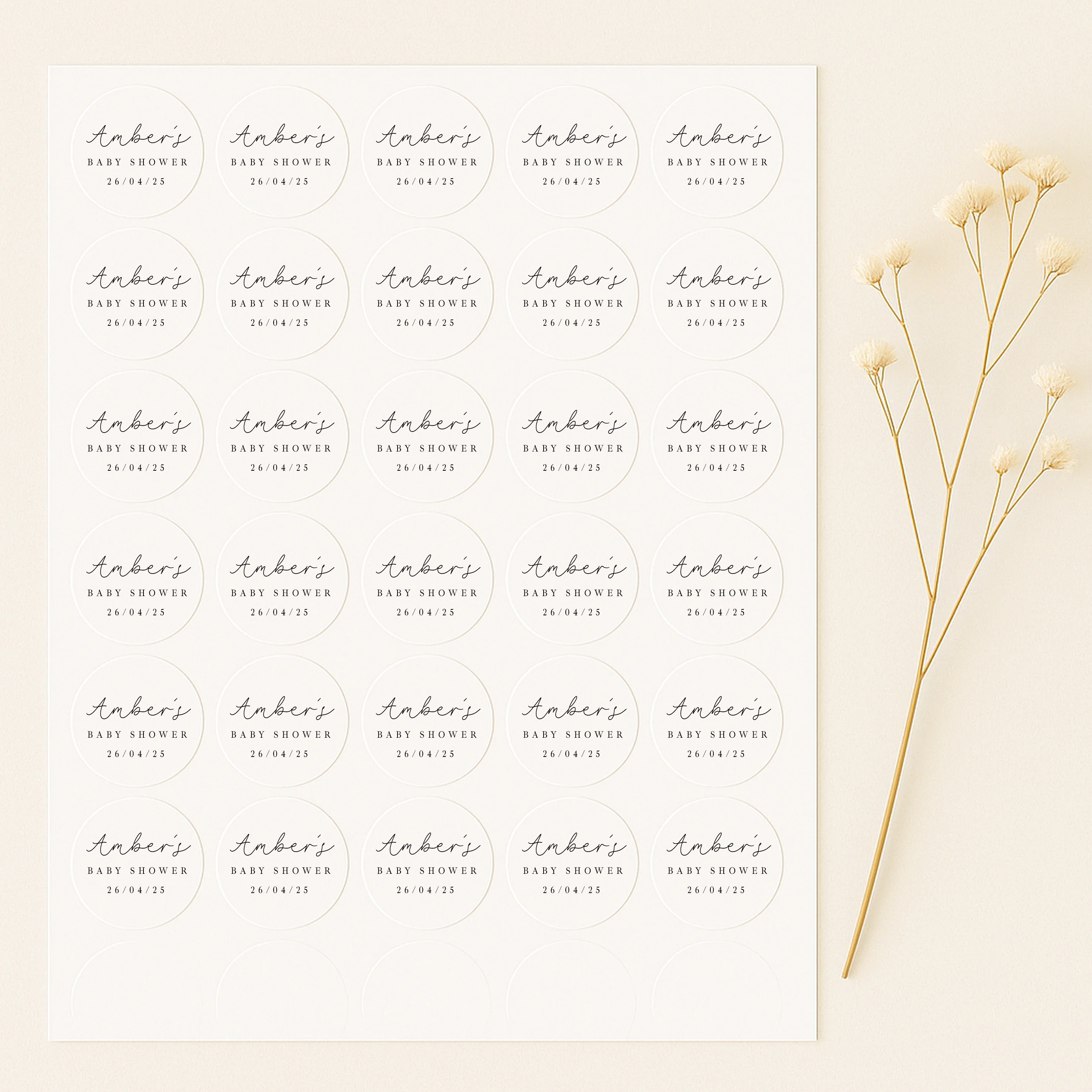 Personalised Baby Shower Stickers - Image 2