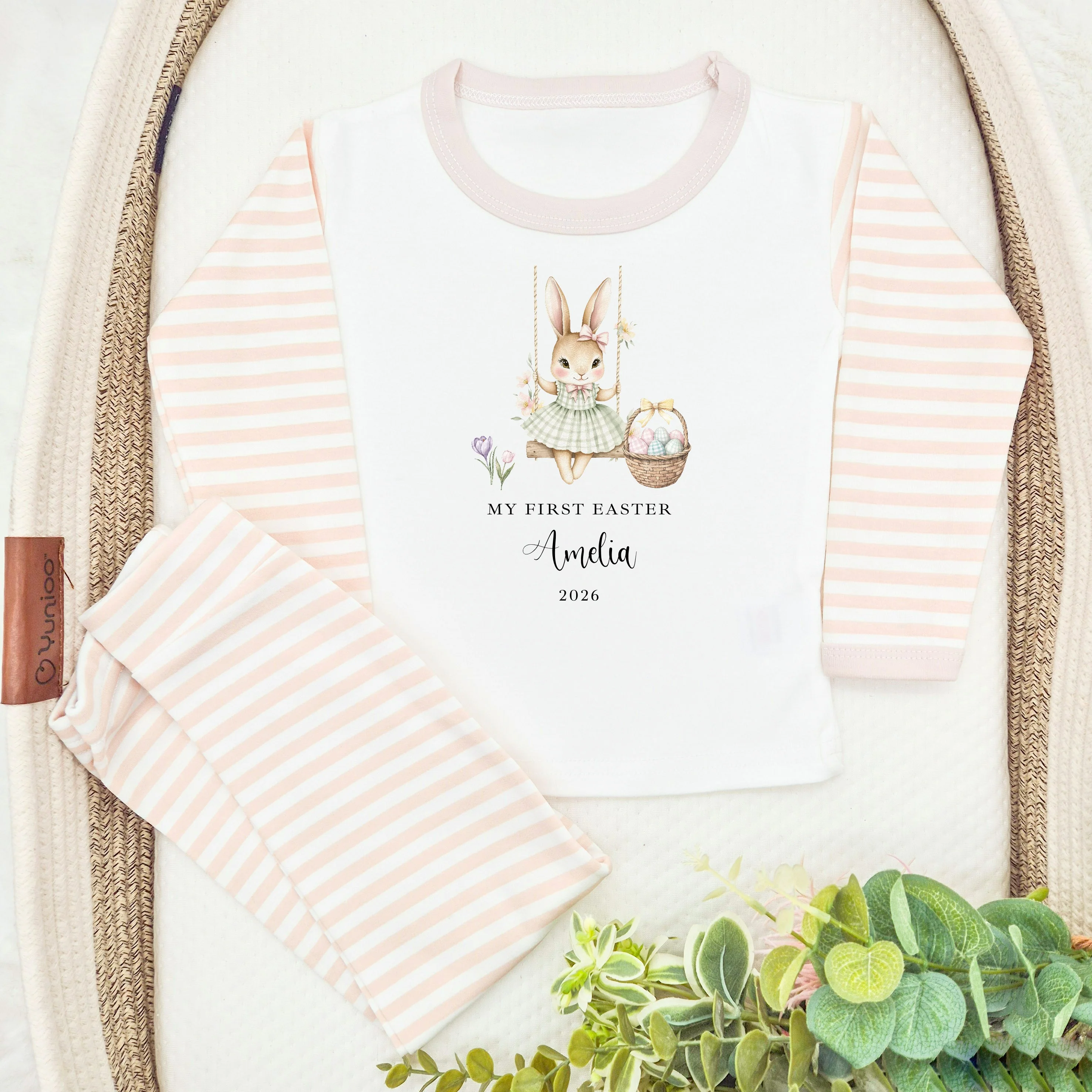 Personalised Beige Bunny My First Easter Pyjamas - Image 2
