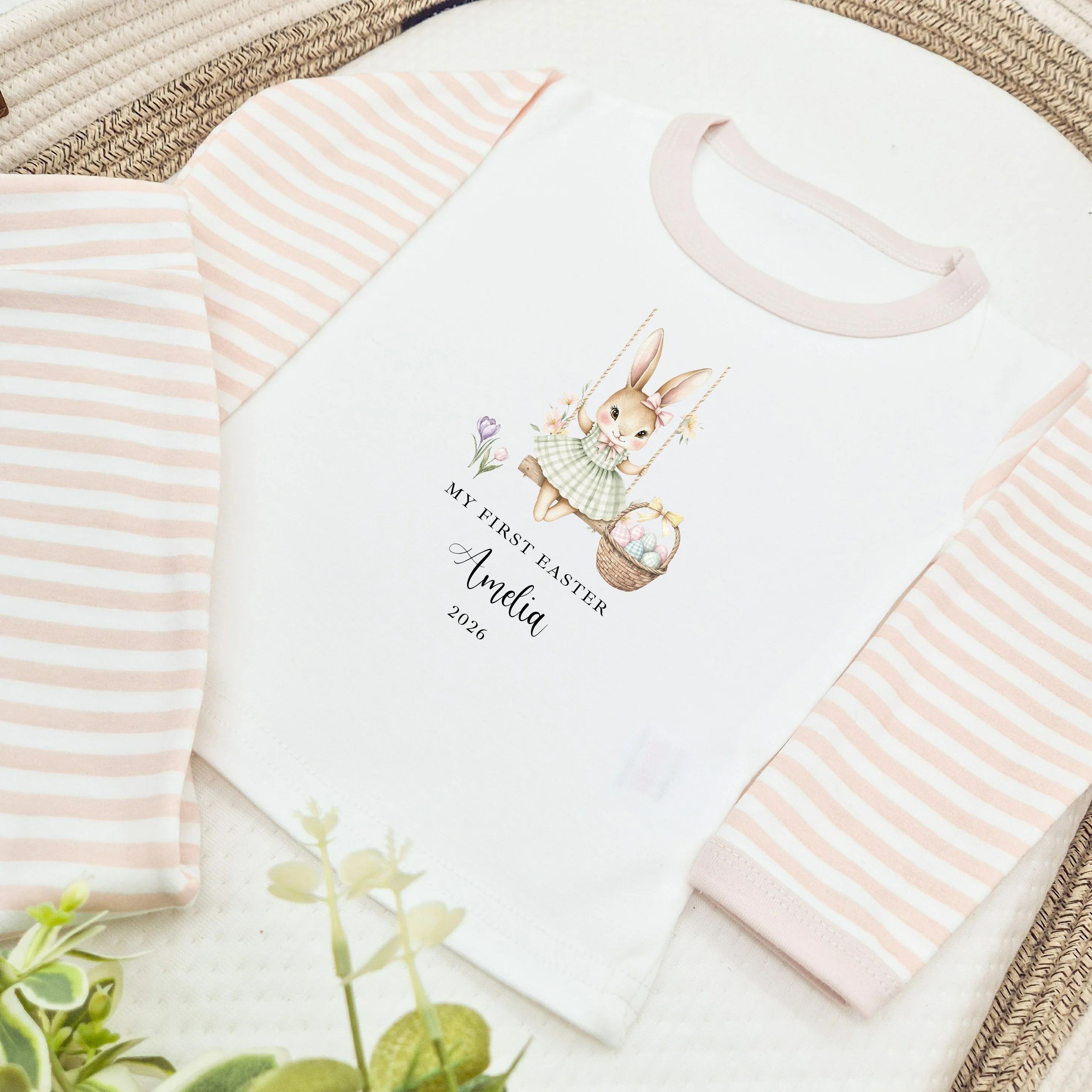 Personalised Beige Bunny My First Easter Pyjamas - Image 3