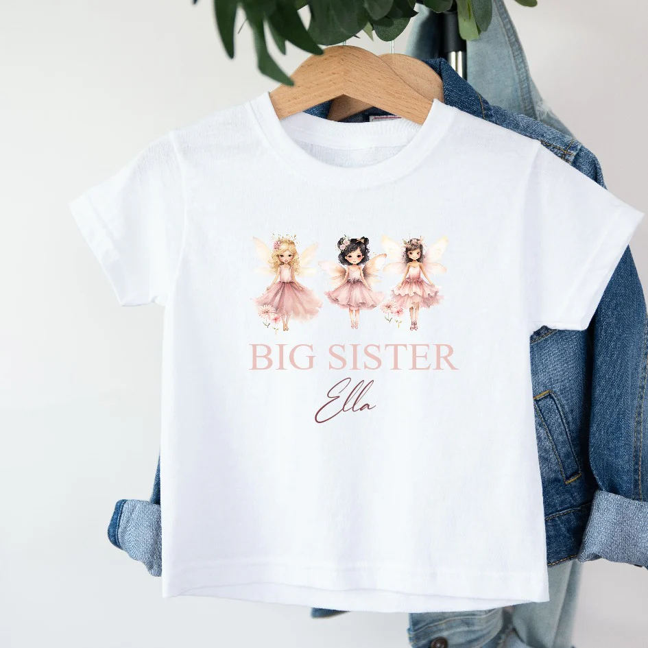 Personalised Big Sister Fairies T-shirt