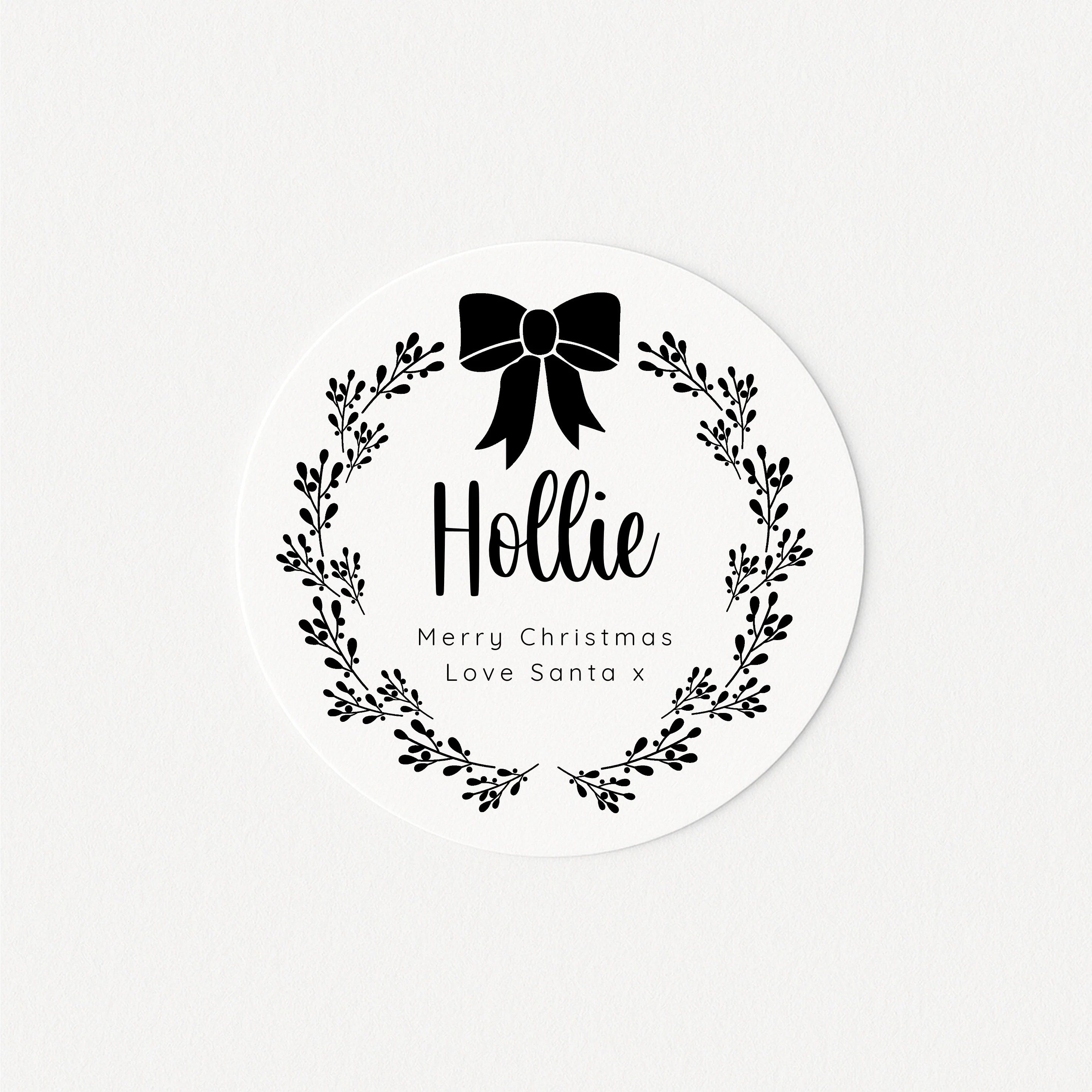 Personalised Black Bow Christmas Stickers - Image 4