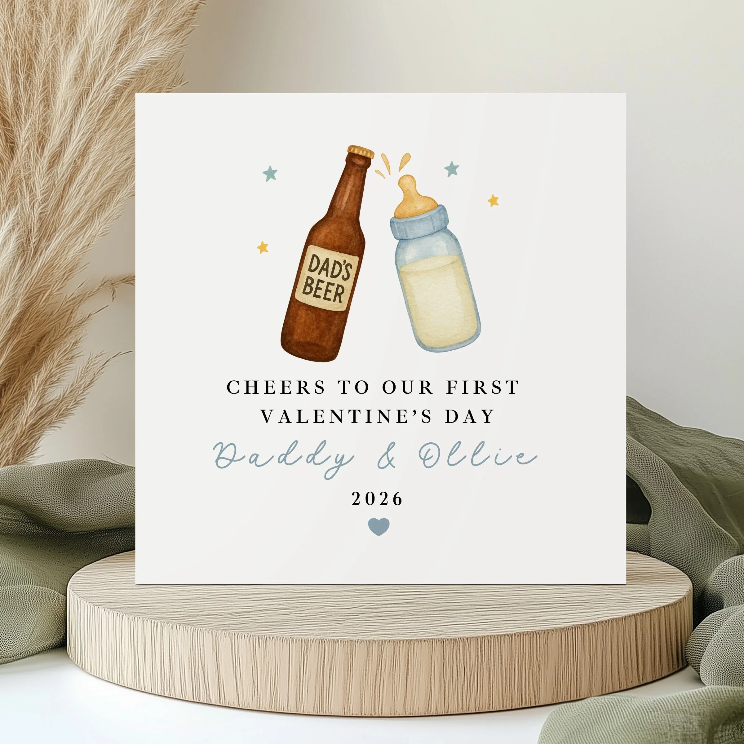Personalised Blue Cheers Our First Valentine's Day Card