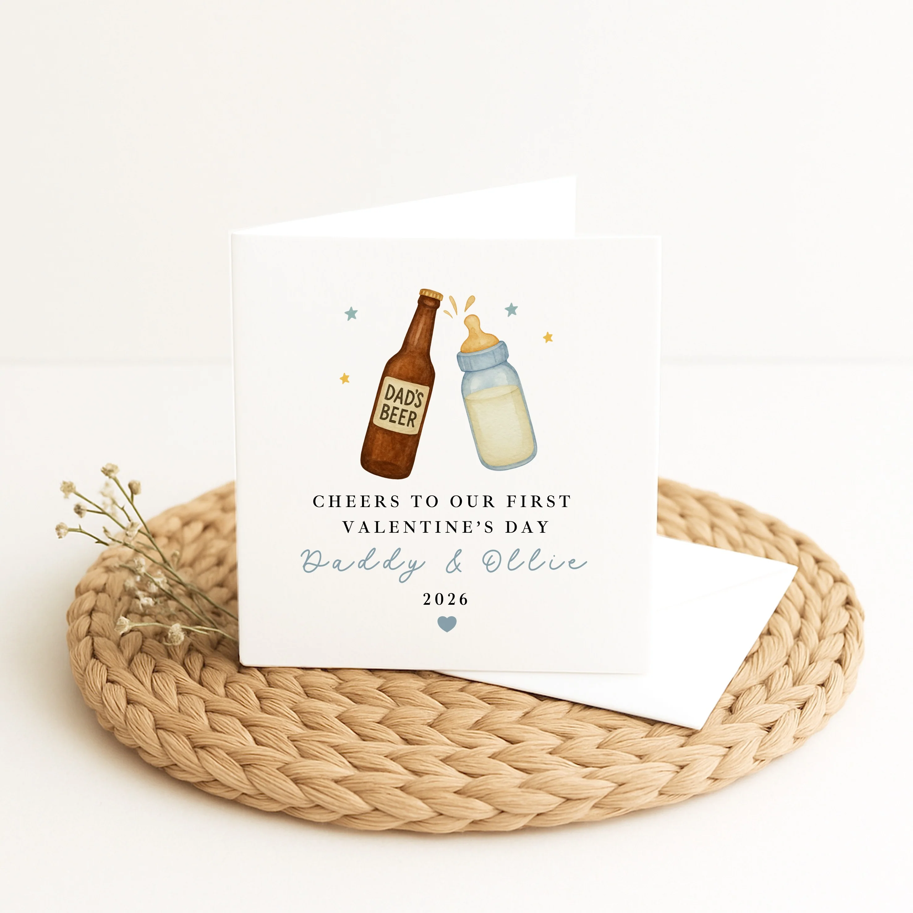 Personalised Blue Cheers Our First Valentine's Day Card - Image 2