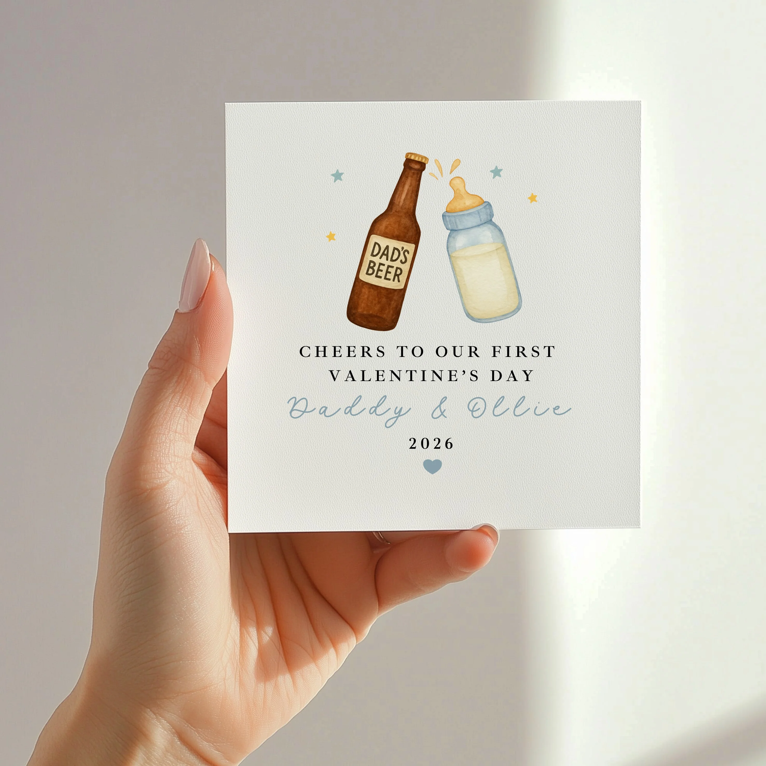 Personalised Blue Cheers Our First Valentine's Day Card - Image 4