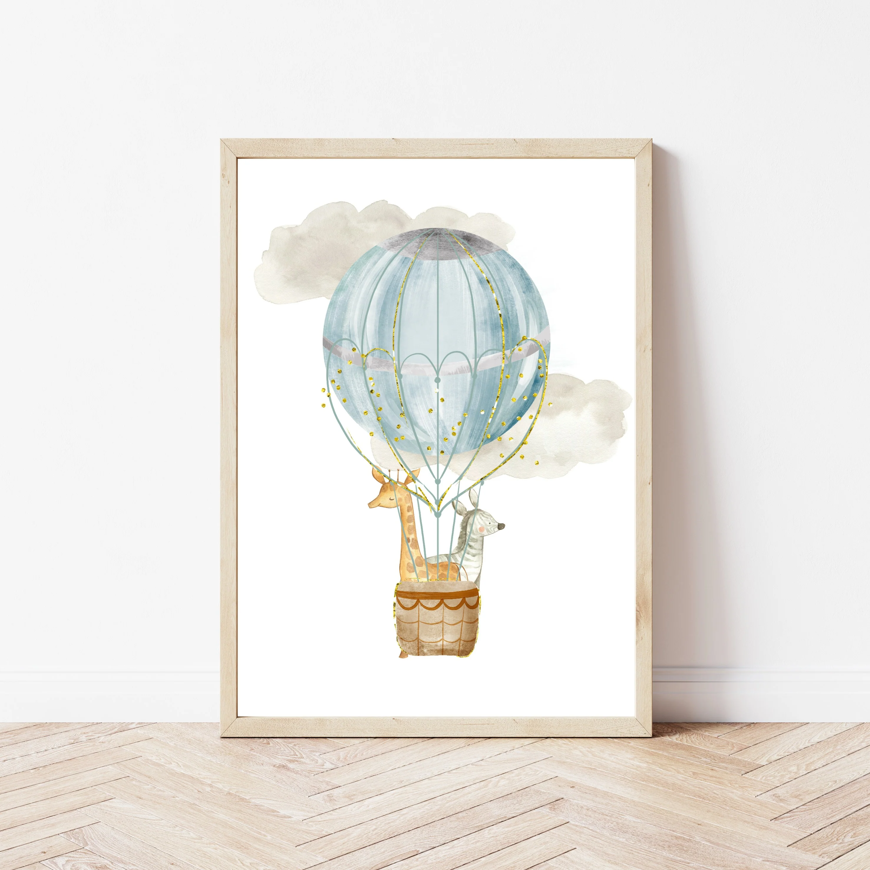 Personalised Blue Jungle Rainbow Set of 3 Wall Art - Image 3