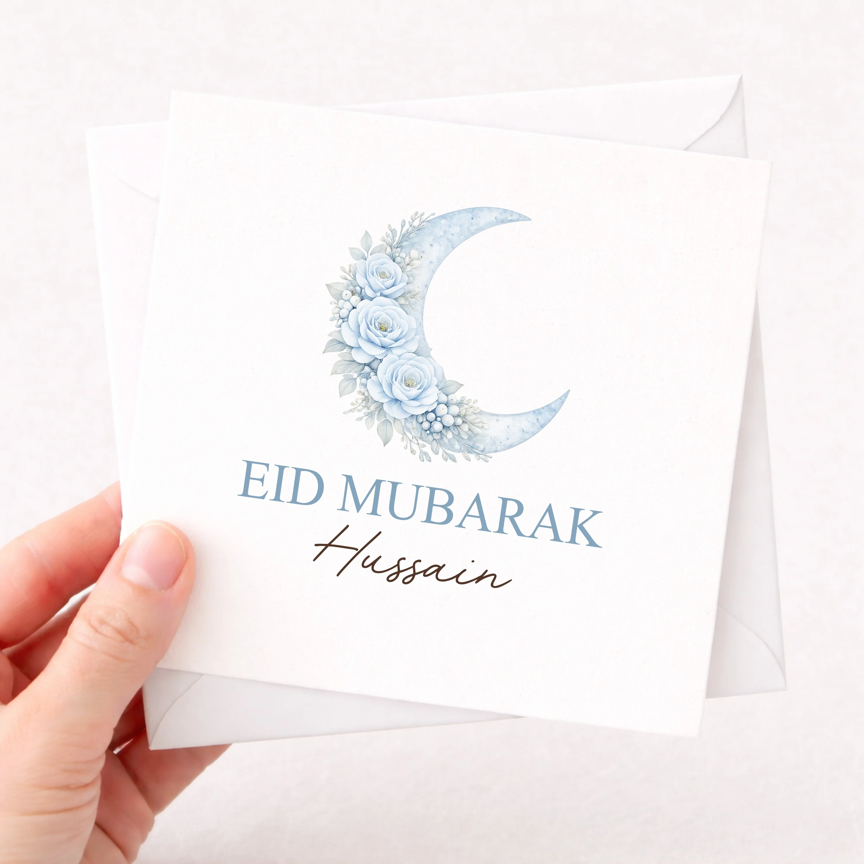 Personalised Blue Moon Eid Mubarak Card
