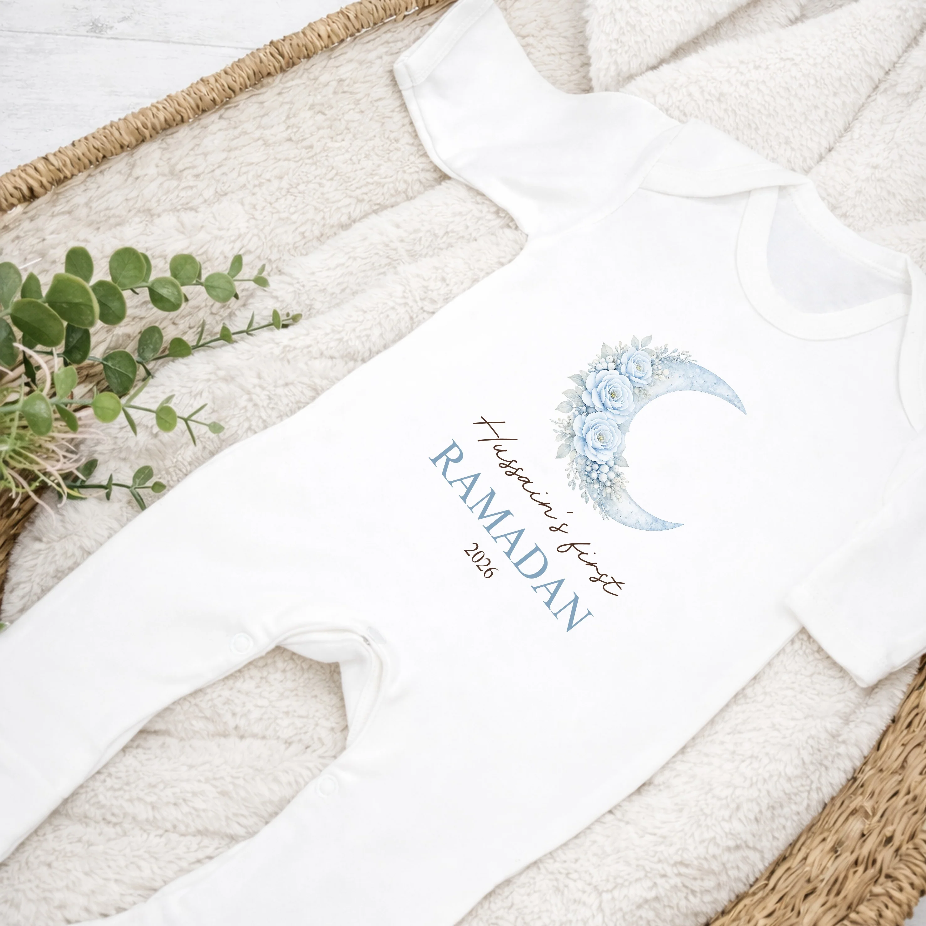 Personalised Blue Moon My First Ramadan Baby Grow, Vest or Bib - Image 6