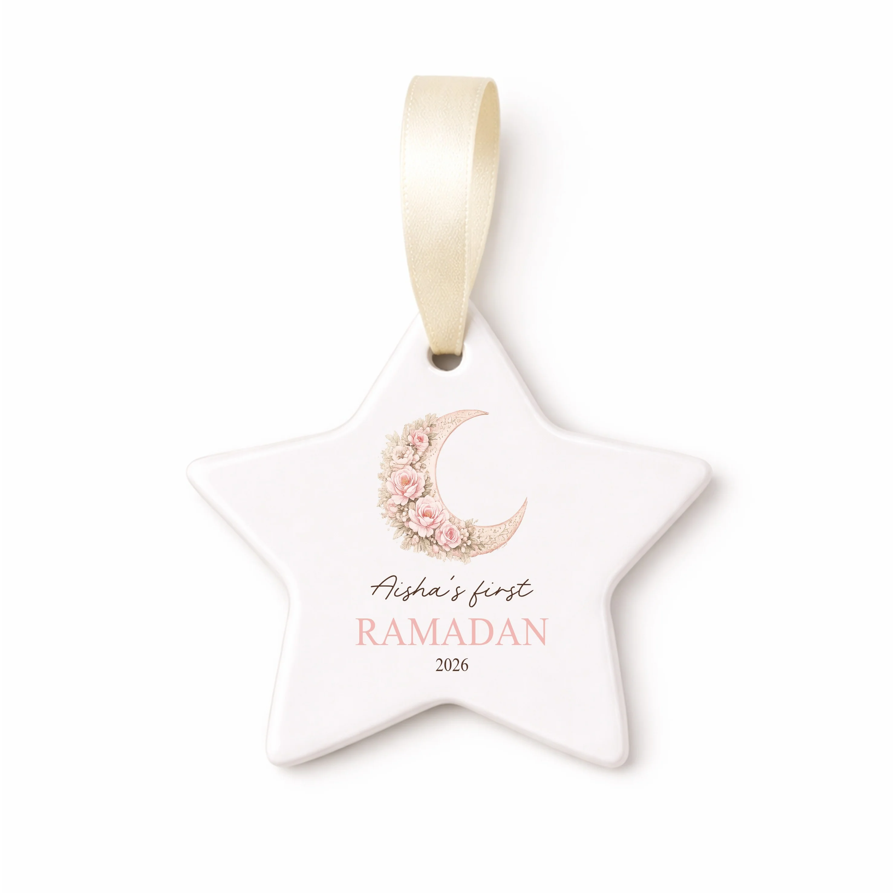 Personalised Blue Moon My First Ramadan Ceramic Ornament - Image 3