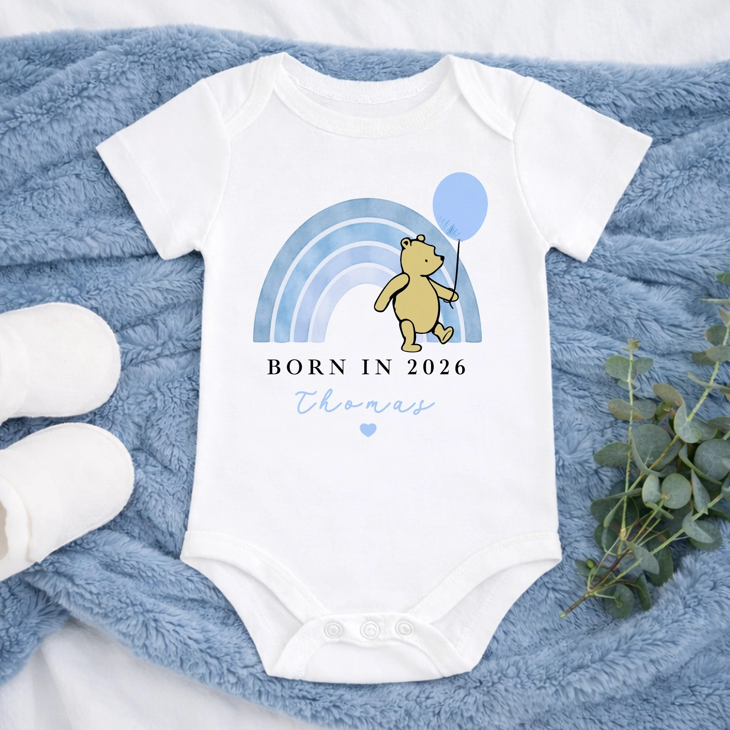 Personalised Blue Pooh Born in 2026 Hamper Gift Set - Image 3