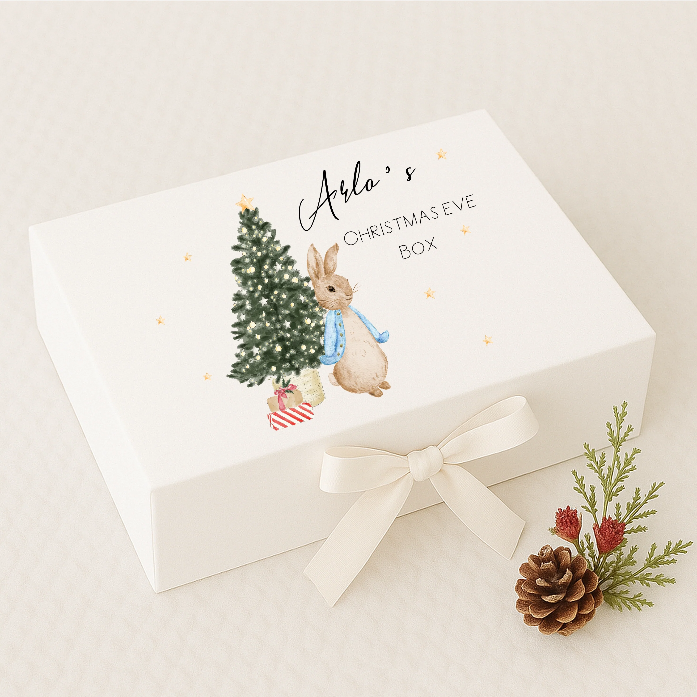 Personalised Blue Rabbit Christmas Eve Box - Image 2