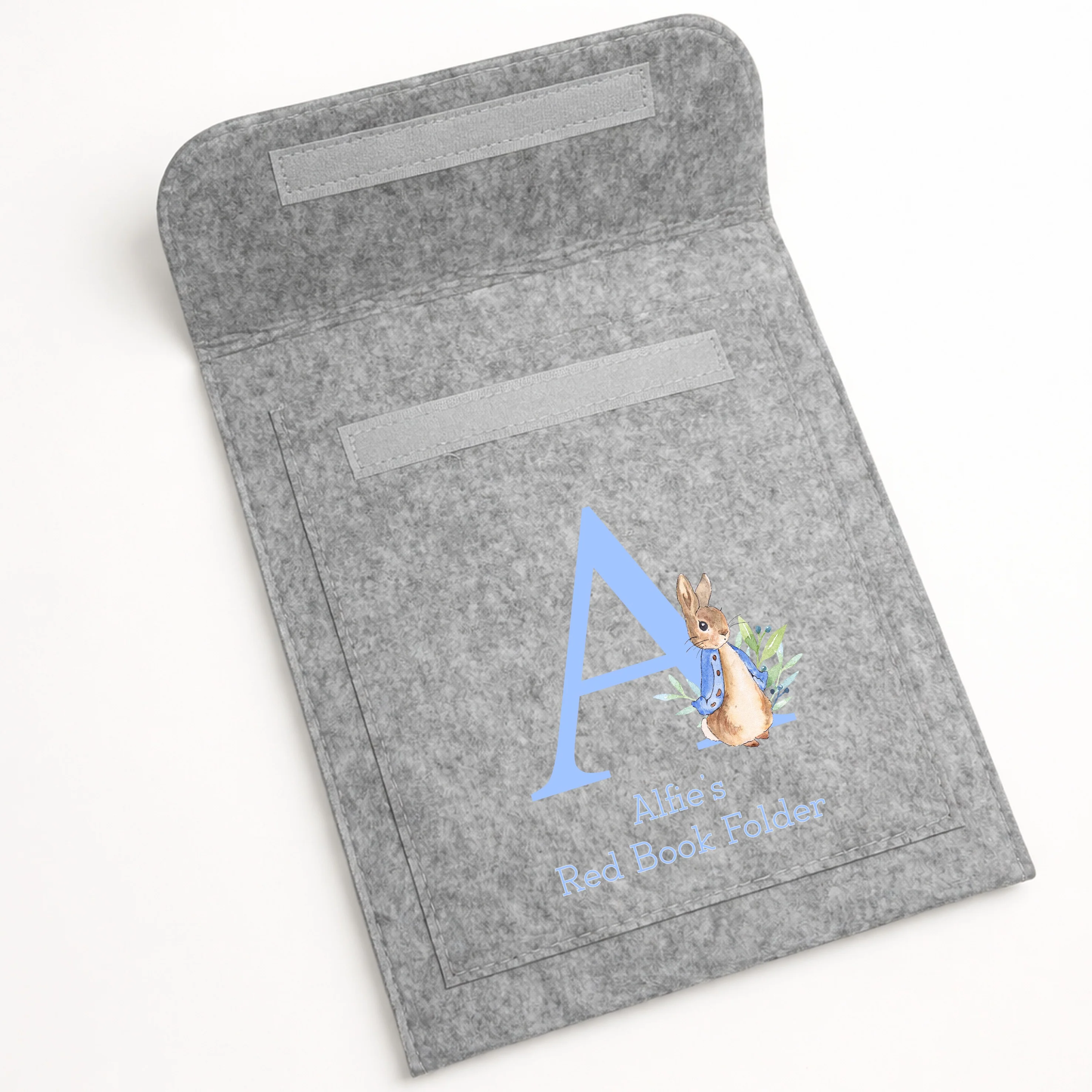 Personalised Blue Rabbit Initial Red Book Cover - Image 3