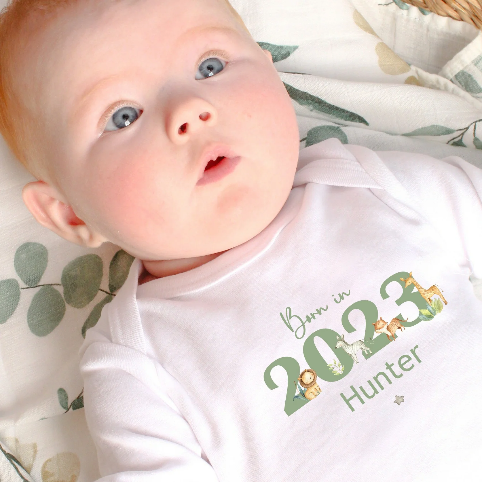 Personalised Born in 2025 Jungle Babygrow/Vest - Image 2