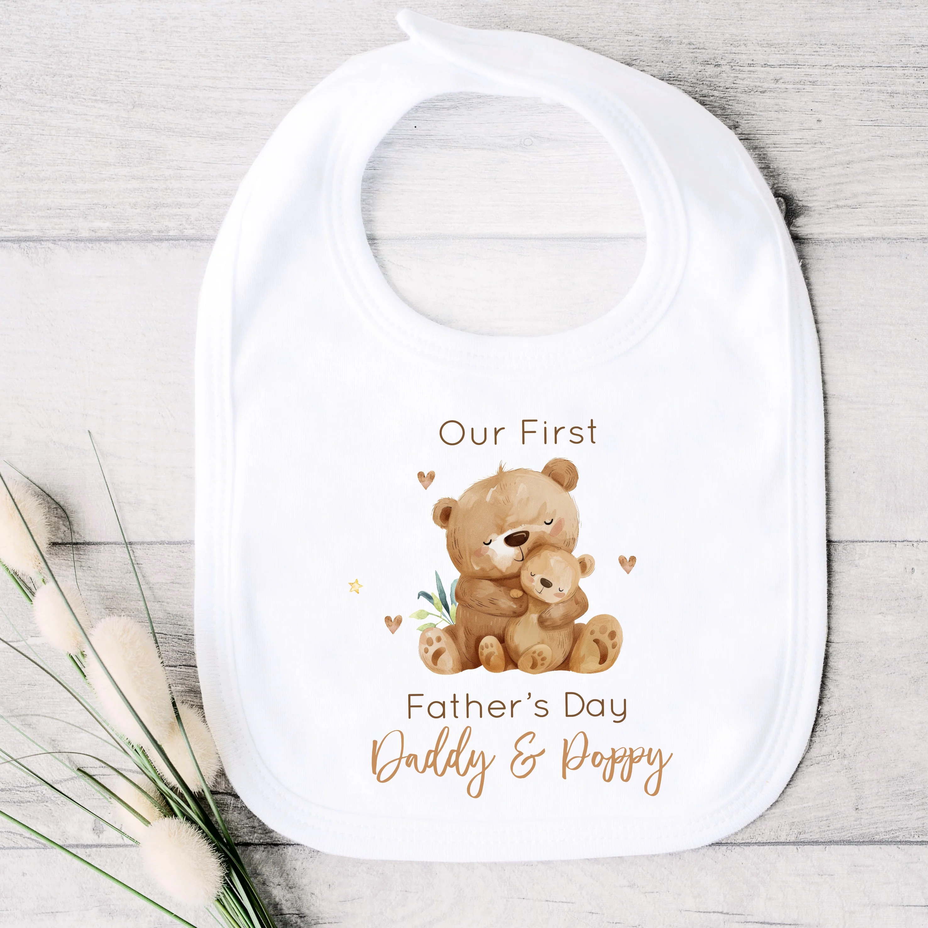 Personalised Brown Bears Our First Father's Day Baby Grow Or Vest - Image 5