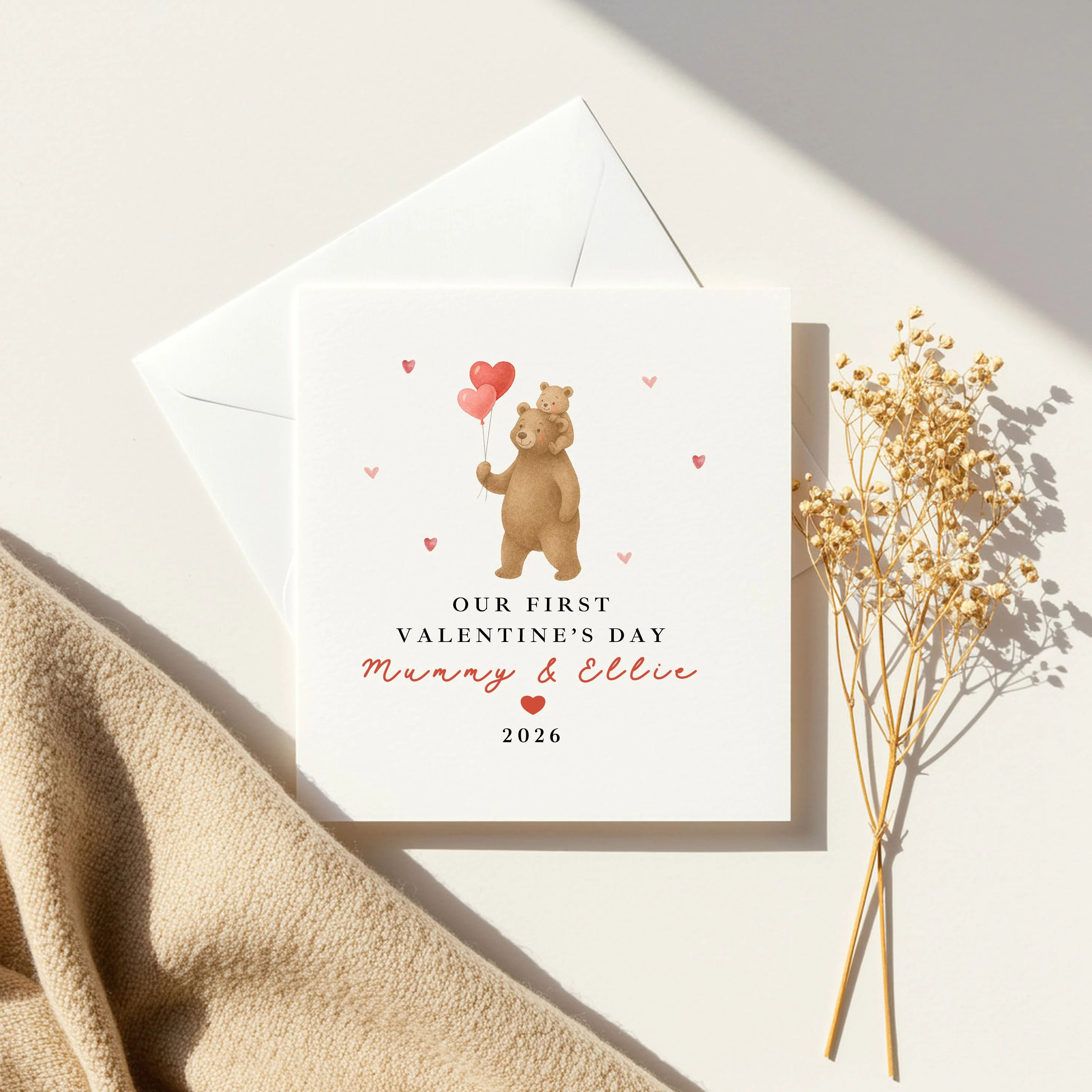 Personalised Brown Bears Our First Valentine's Day Card - Image 3