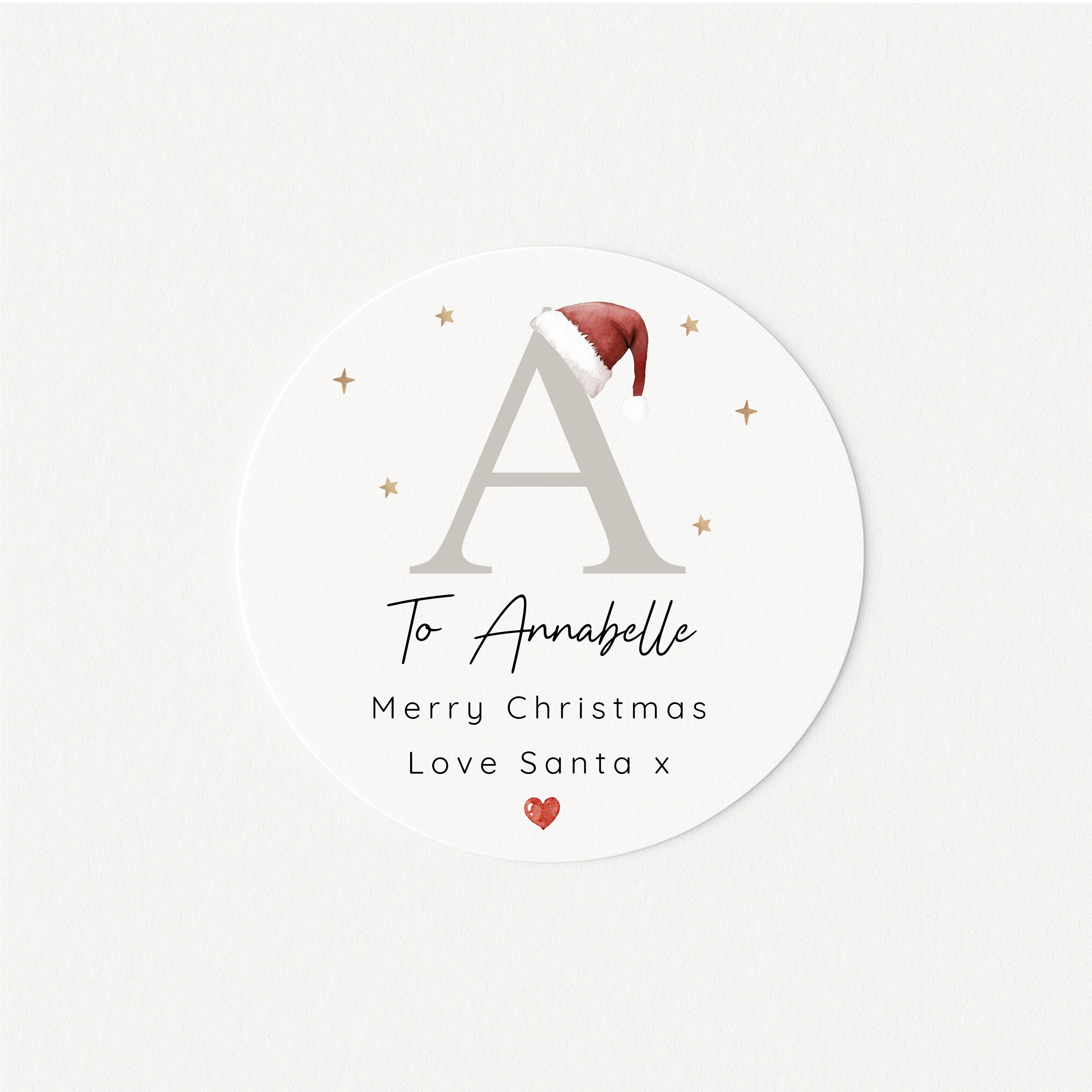 Personalised Christmas Beige Initial Stickers - Image 3