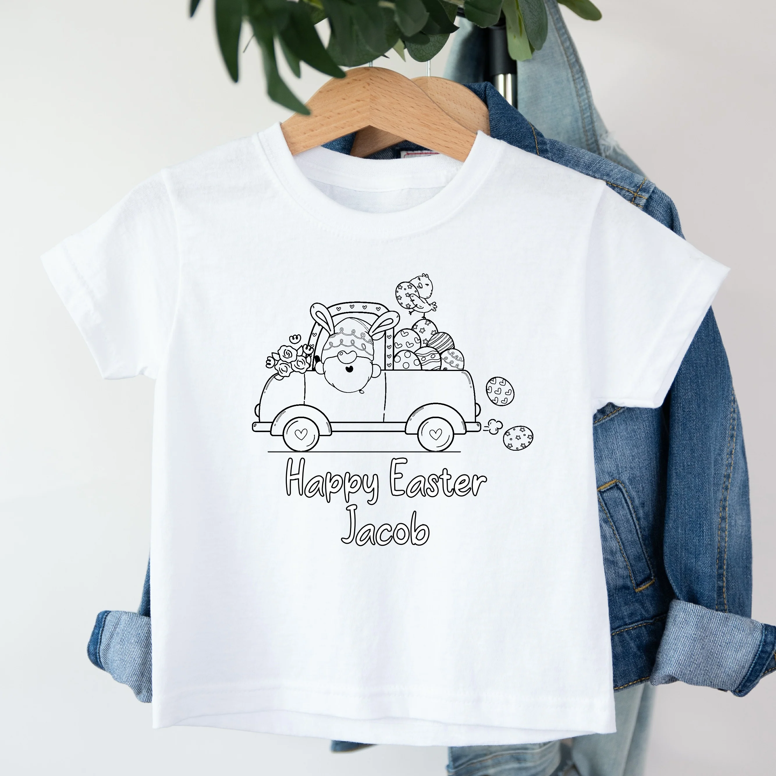 Personalised Colour Your Own Easter Truck T-shirt - Image 2
