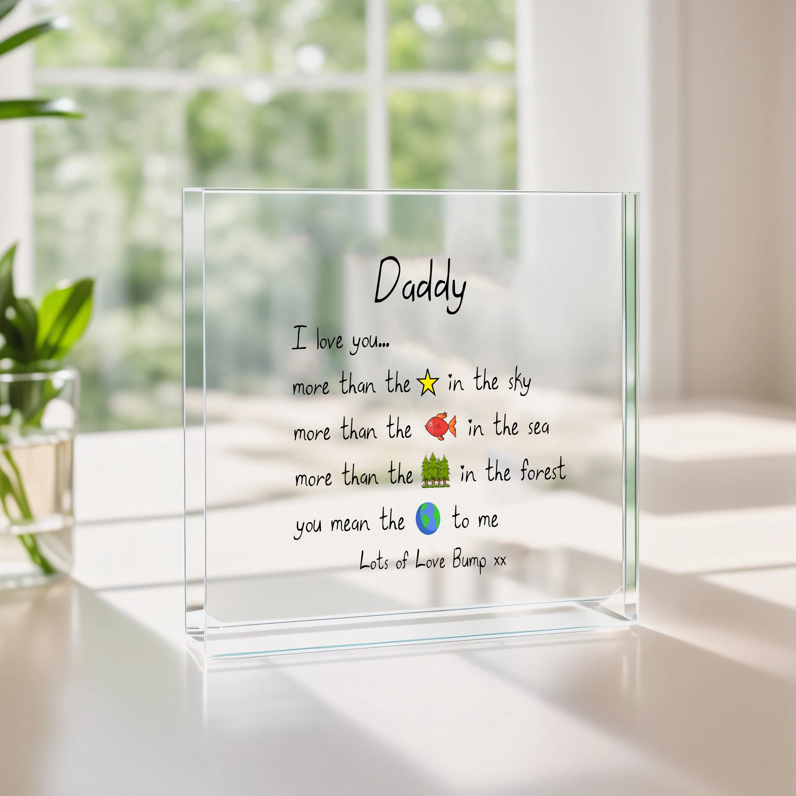 Personalised Daddy I Love You More Than Acrylic Block