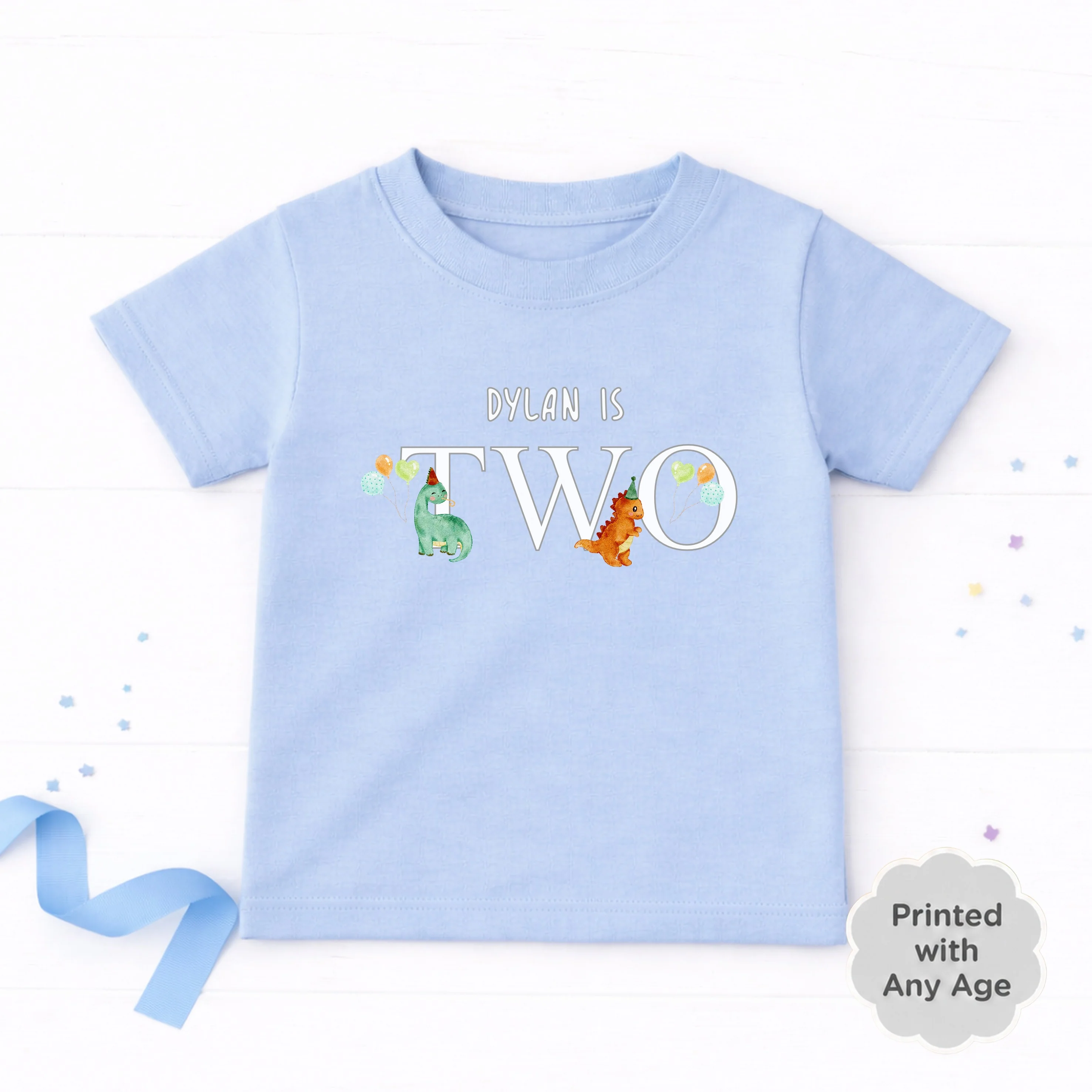 Personalised Dino Party Any Age Birthday T-shirt - Image 5